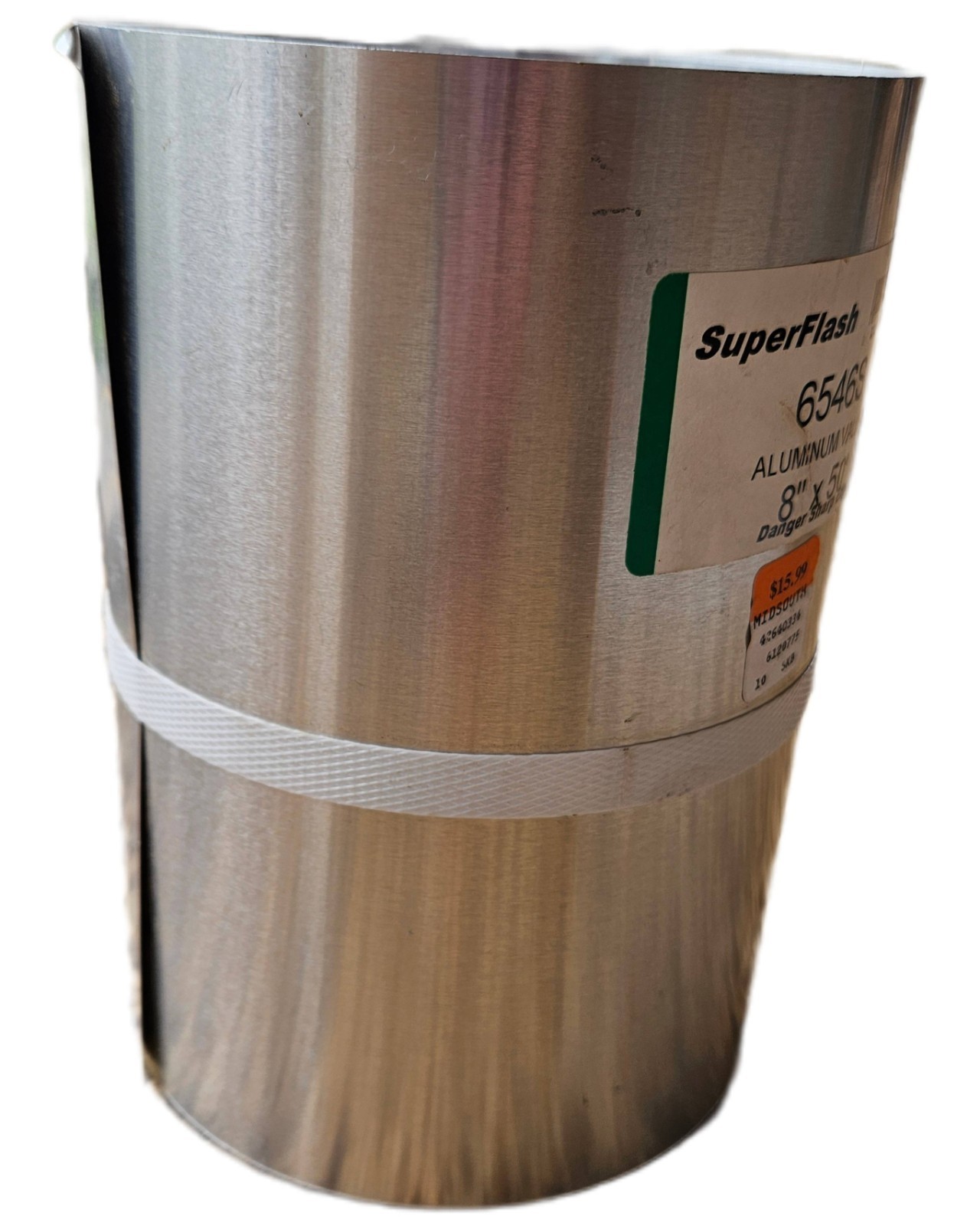SuperFlash 6546S Aluminum Valley Flat Stock Roll 8 in x 50 ft Sheet Metal