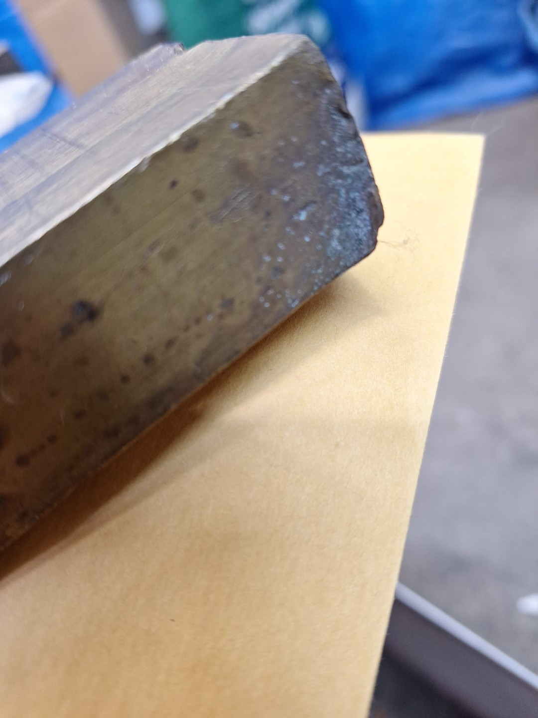 Yellow Brass? Stock Rectangle Flat Bar 1″x 2″x 13″L SEE PHOTOS OF CONDITION