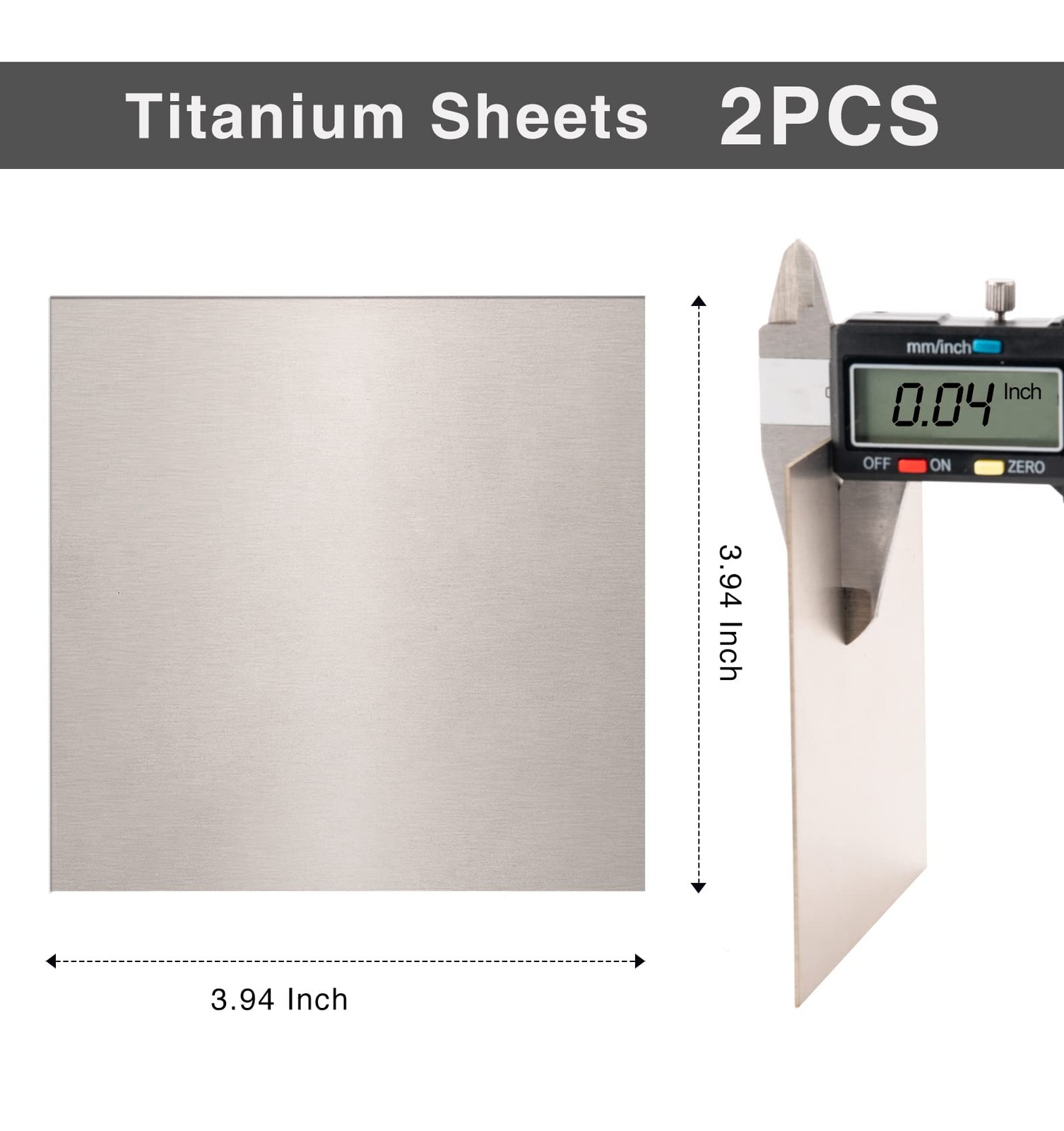 Titanium Plate Sheet – 3.94” x 3.94” x 0.04″, Titanium Metal Sheet, 2 PCS T…