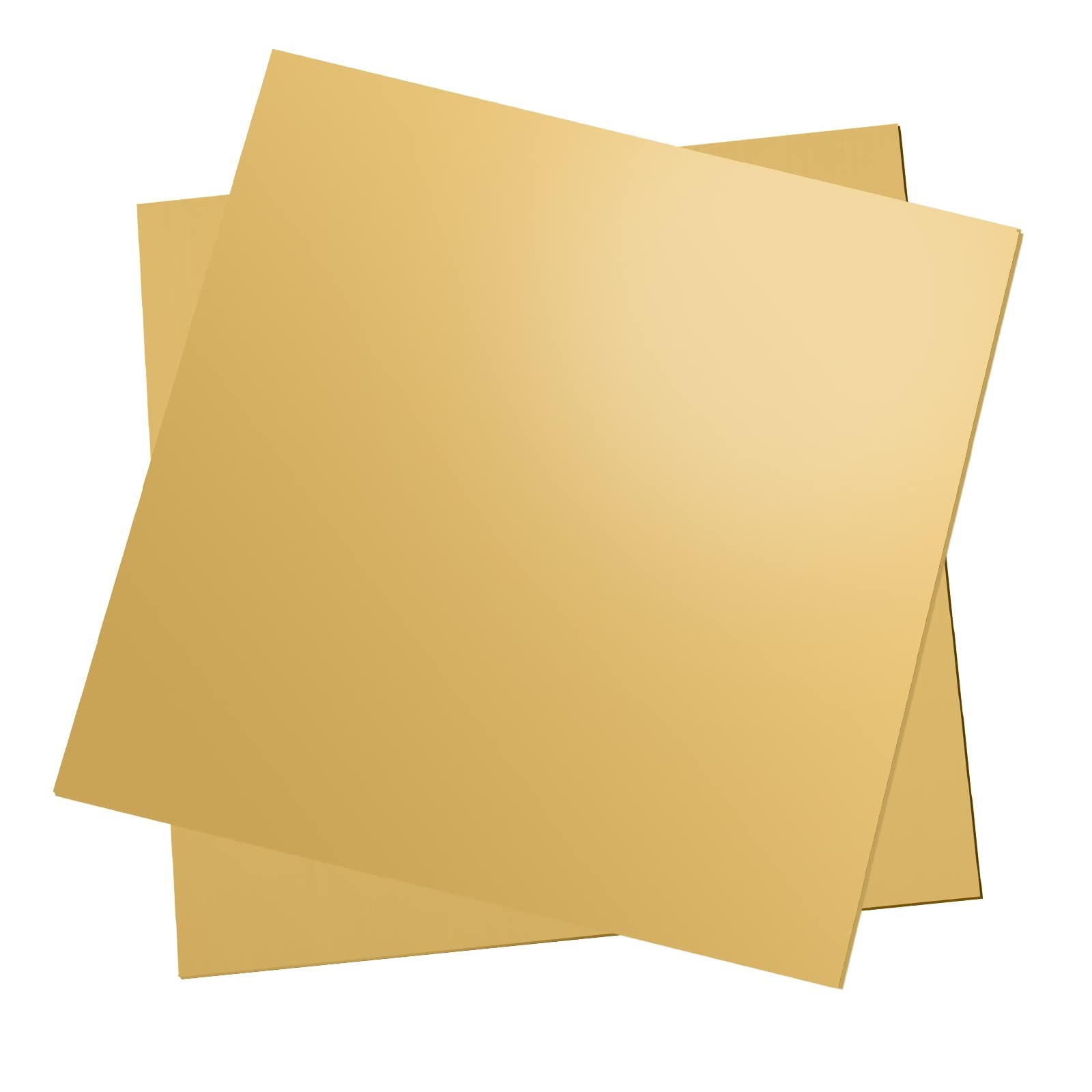 2 Pcs Brass Sheet, 6″ x 6″, 24 Gauge(0.5mm) Thickness, No Scratches, Film Att…