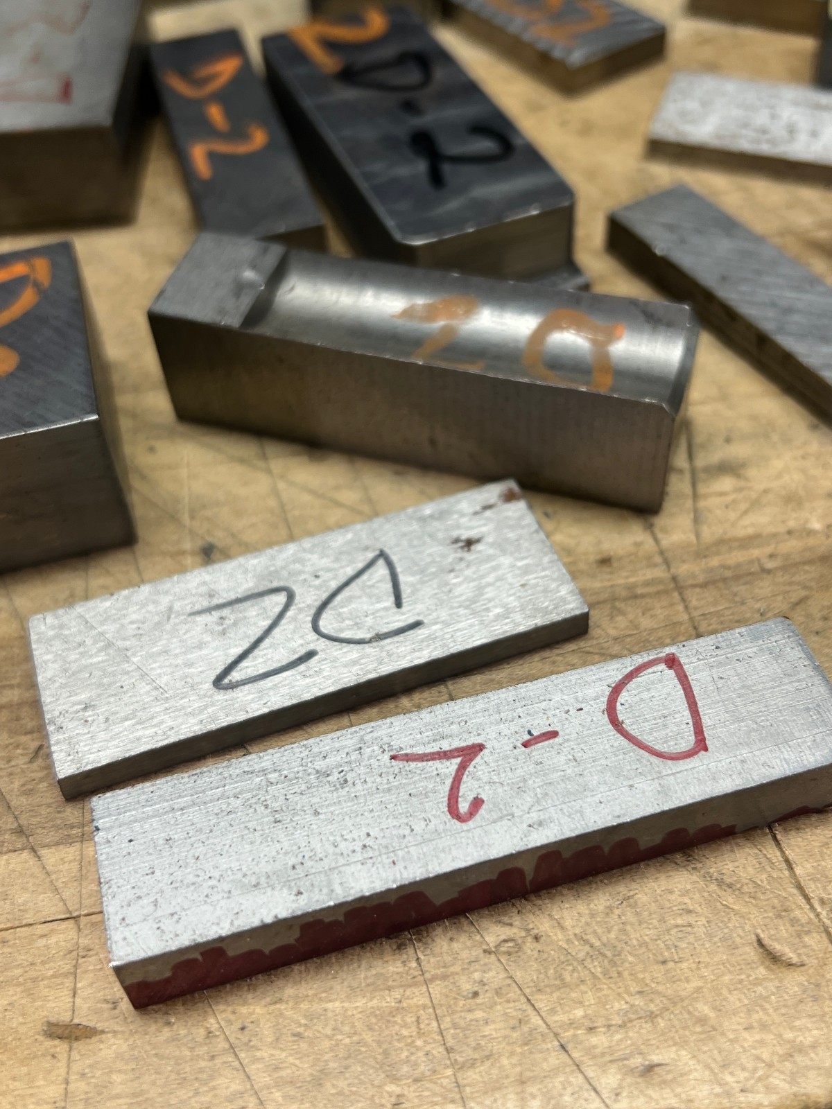 D2 Tool steel lot of cut offs flat bar used – 34 lbs various sizes