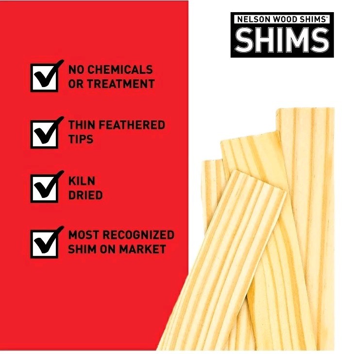 Wood Shims 8-In. Shims, High Performance Wood, 100% Kilm Dried. (2-Pk Lot) 24pcs
