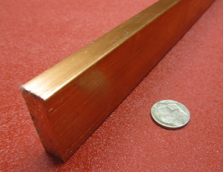 110 Copper Bar H02, 1/2″ Thick x 1 1/2″ Wide x 2 Ft Length