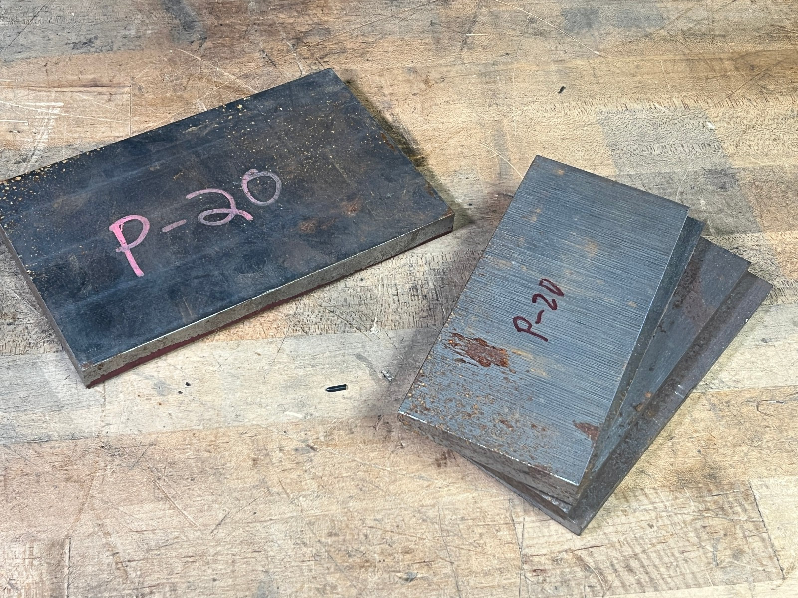 P20 Tool steel flat bar stock lot 7 3/4 x 4 15/16 x 9/16 / 6 3/4 x 3 1/8 x 1/4