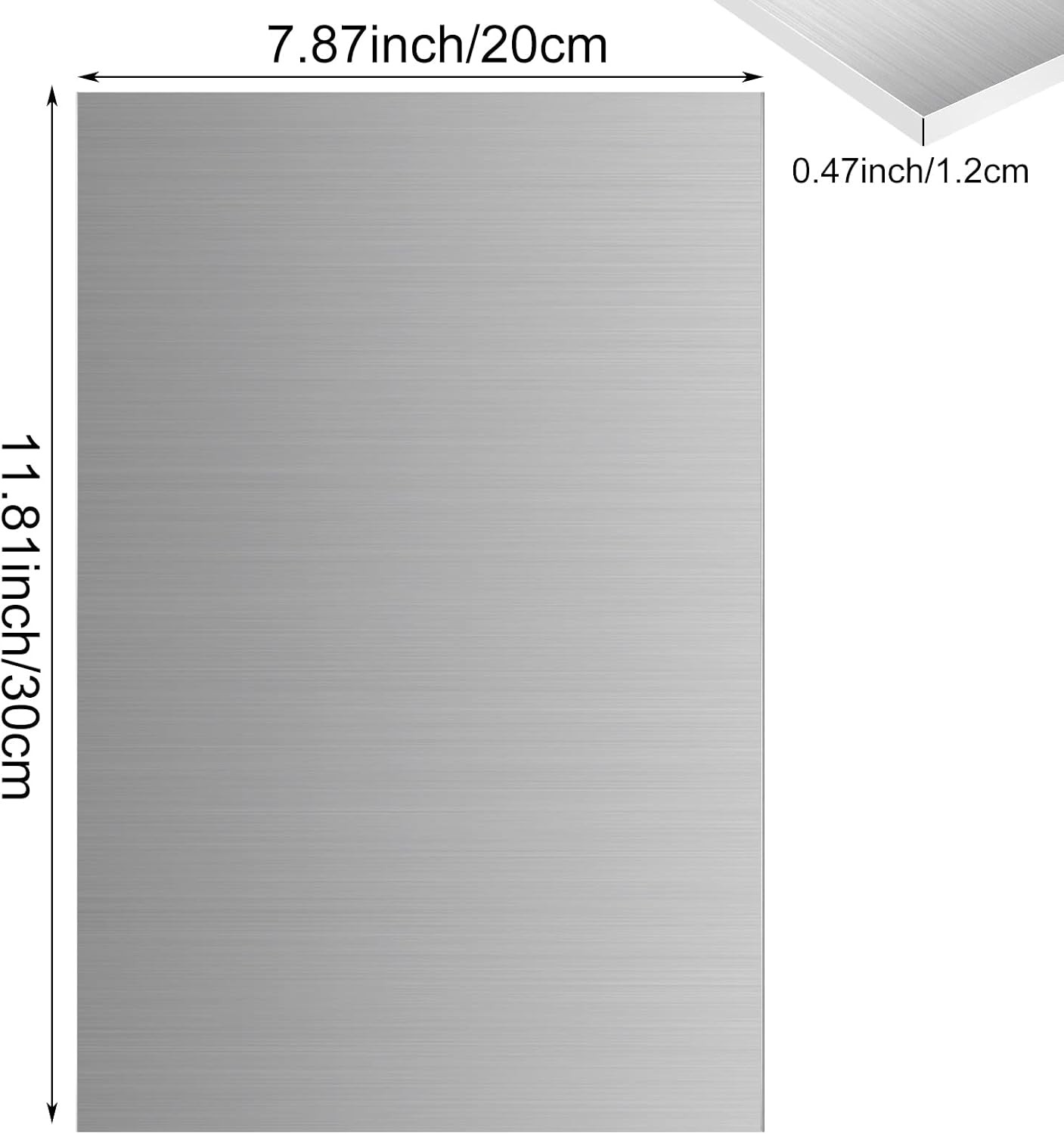 6061-T6 Aluminum Sheet 8x12x1/2 Inch Thickness Durable Aluminum Plate Metal Shee