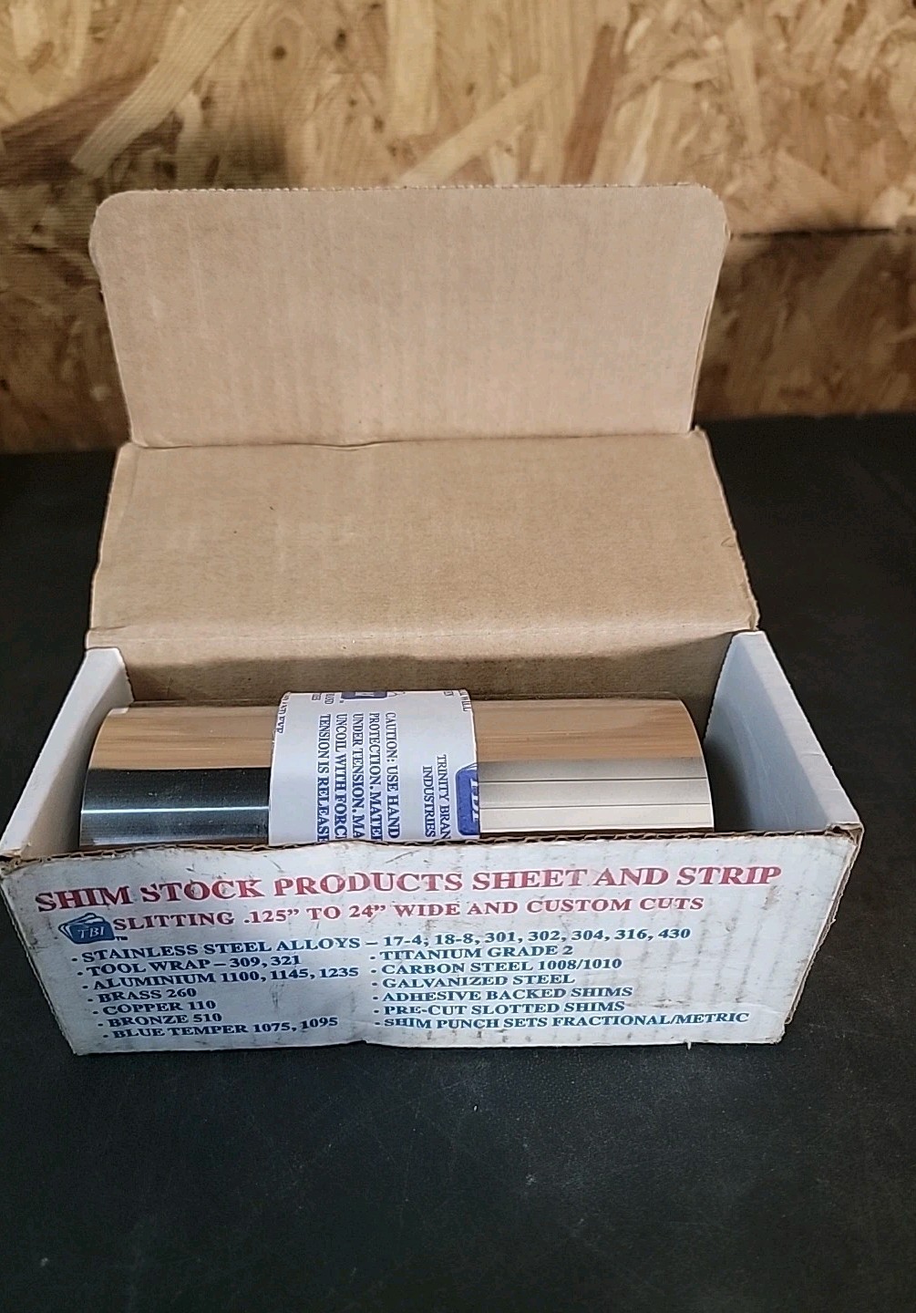Metal Shim Stock: Roll, 0.0050″ Thick, 50″ Long, 6″ Wide, 302 Stainless