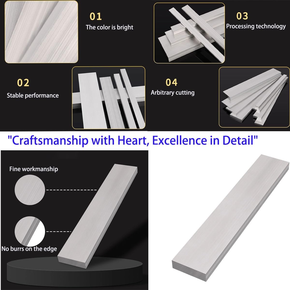 5Pcs Aluminum Flat Bar Stock 3mm x 25mm x 305mm (1/8″ x 1″ x 12″), Solid Mill…