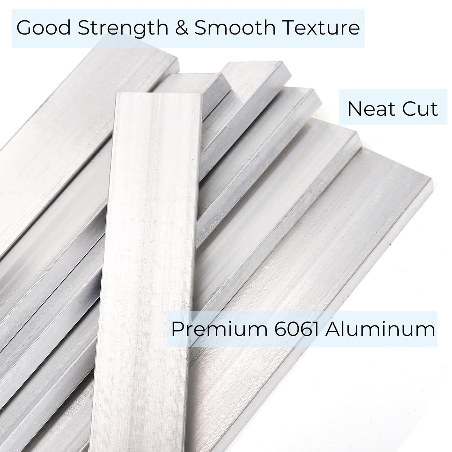 8PCS 6061 Aluminum Flat Bar 1/4″ x 1″ x 12″ T6 Metal Plate Stock