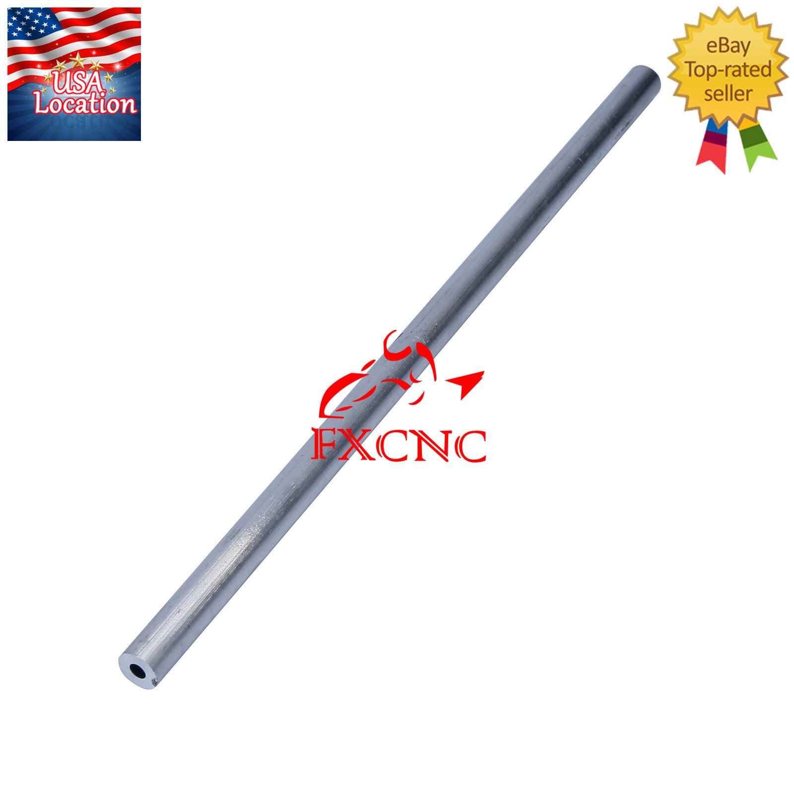 2pcs T6061 Aluminum Rod Stick Hollow Material Length 300mm Hole 5mm Width 12mm