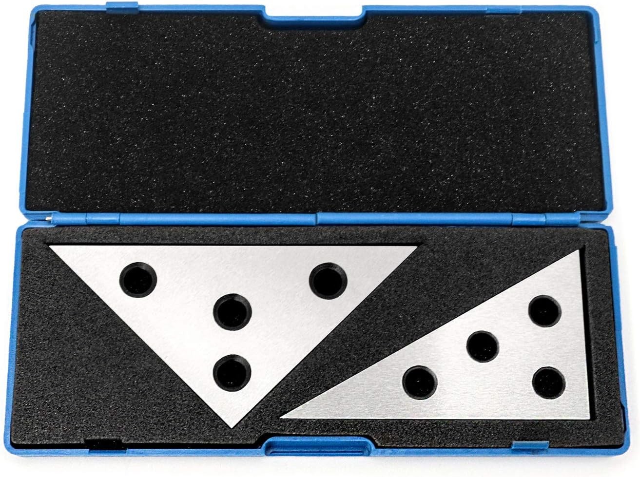 QWORK Solid Angle Plate Set, 2 Pcs Triangle Angle Block, 30-60-90 Degree&45-45-9