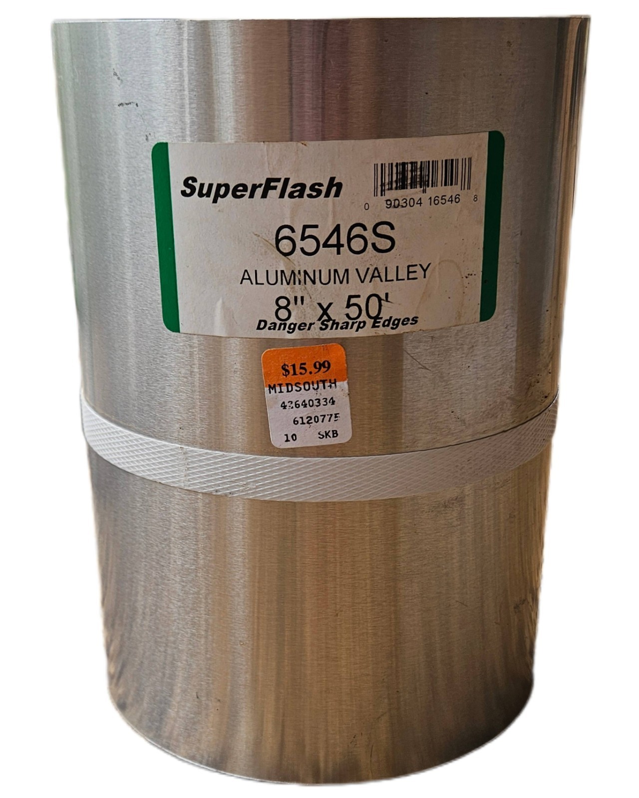 SuperFlash 6546S Aluminum Valley Flat Stock Roll 8 in x 50 ft Sheet Metal
