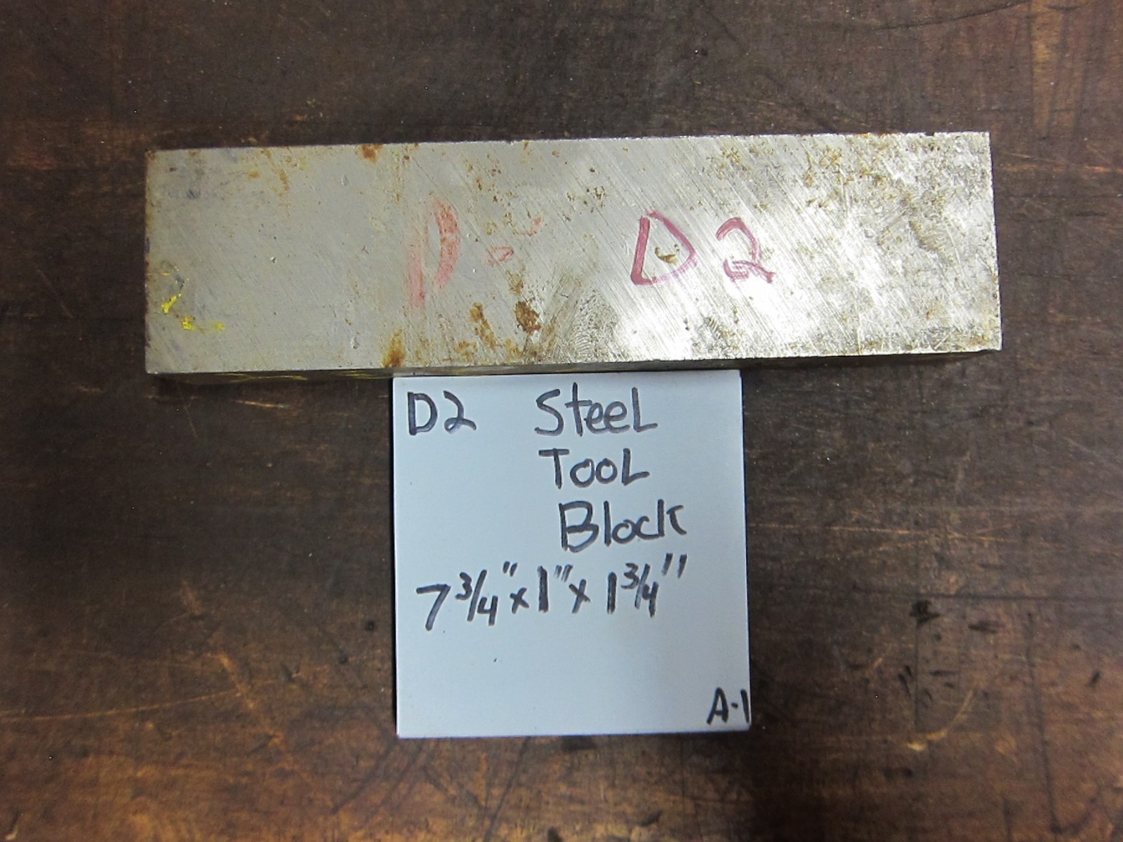 D-2 Tool Steel 7.75” x 1” x 1.75” Thick D2 Tool Steel Block