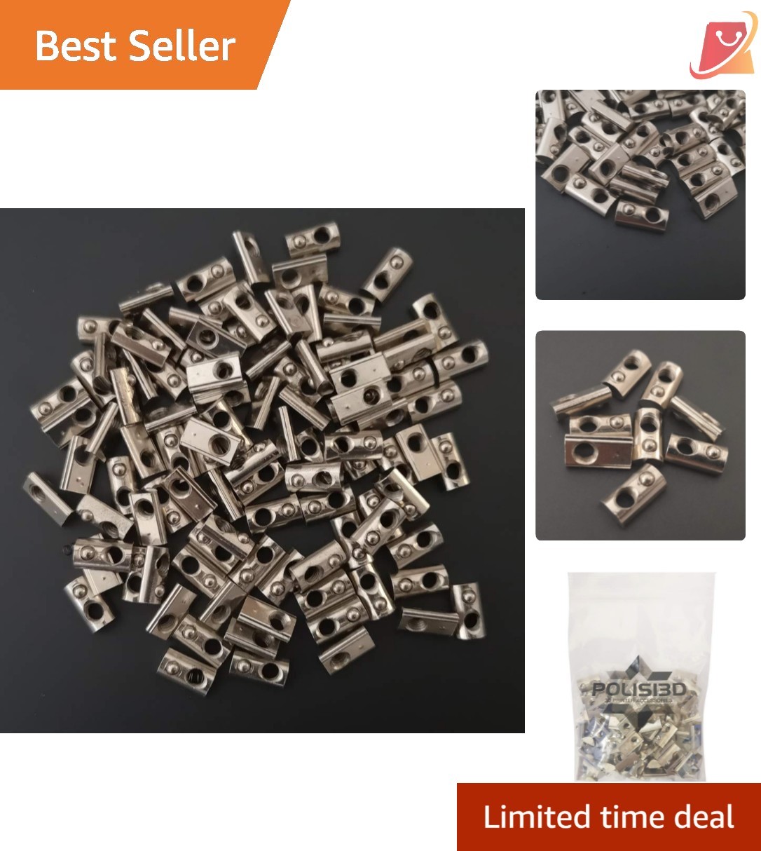 100-Pack M5 Aluminum T-Nuts for 20×20 20 Series Extrusions Steel Fasteners