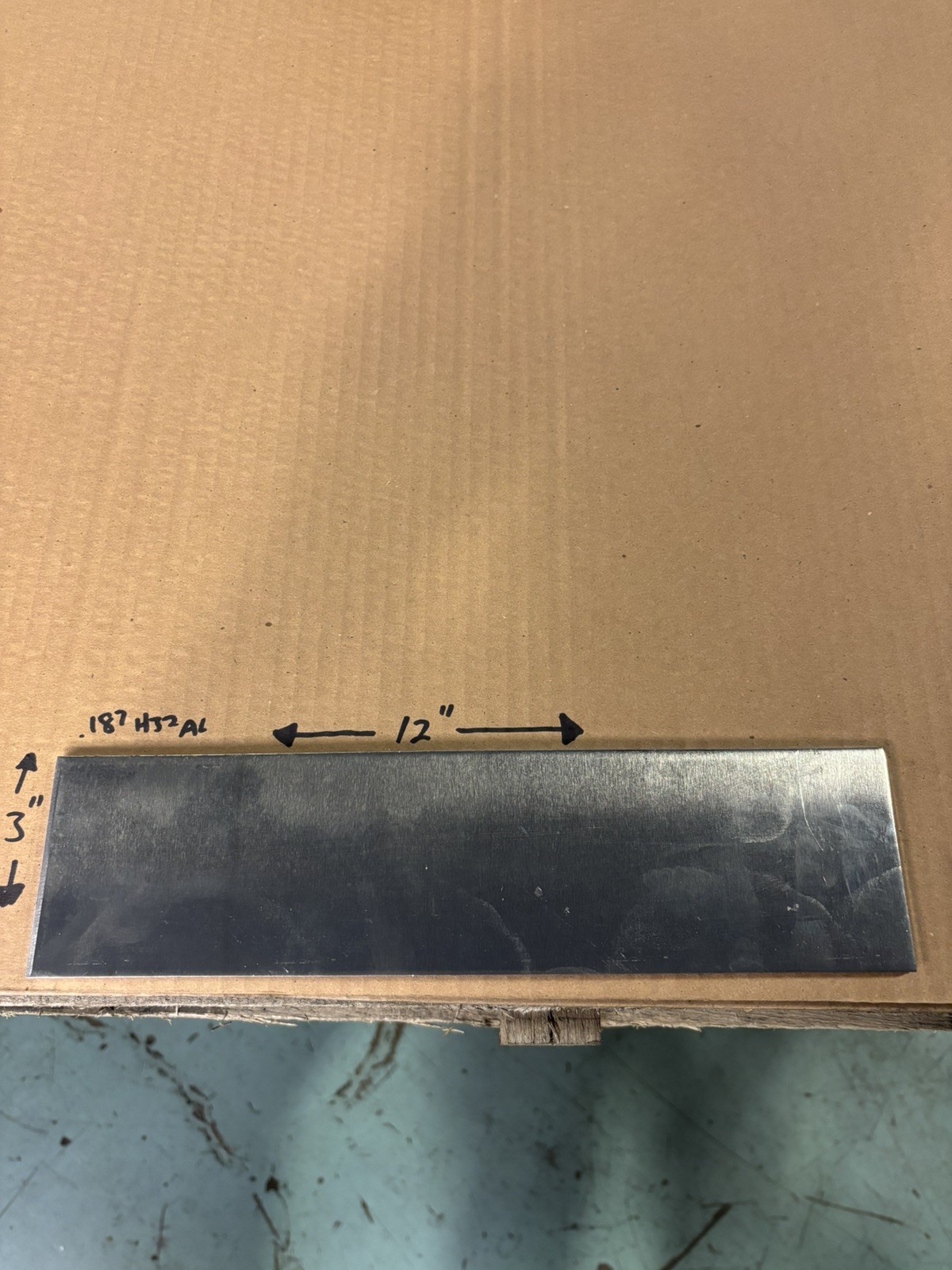 3/16” (0.187” Thick) Aluminum Sheet Metal H32-5052 – 3” x 12” – New
