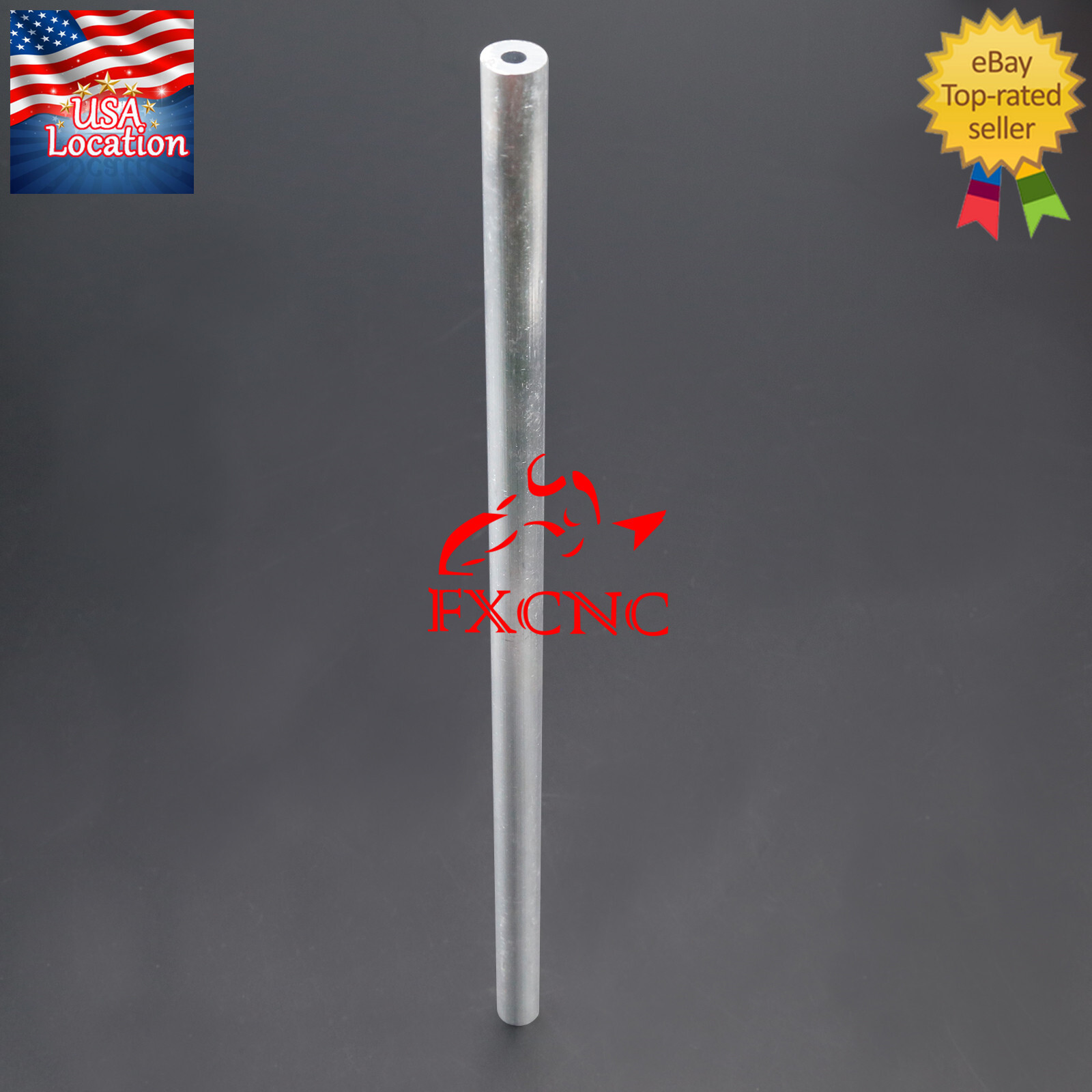 2pcs T6061 Aluminum Rod Stick Hollow Material Length 300mm Hole 5mm Width 12mm