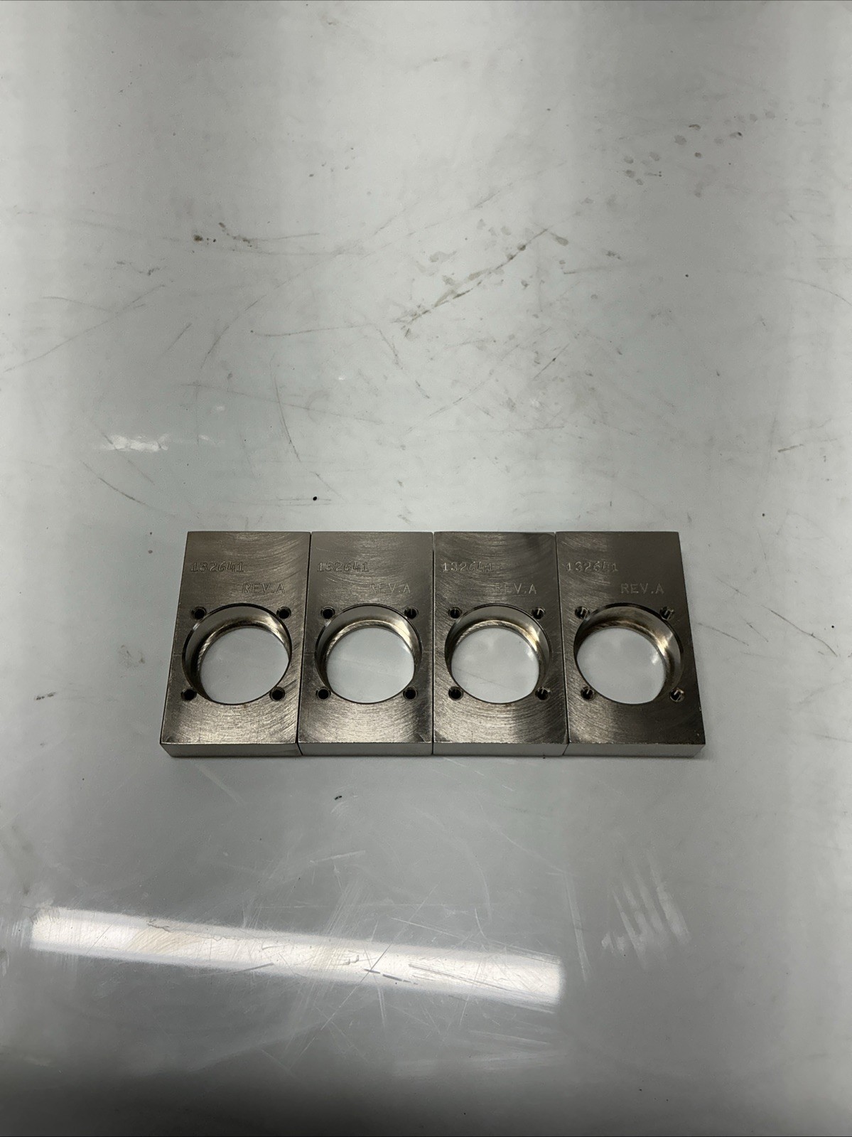 Machined Aluminum Mounting Block Flange Plate PN 132641 Rev A Lot Of 4. X-601