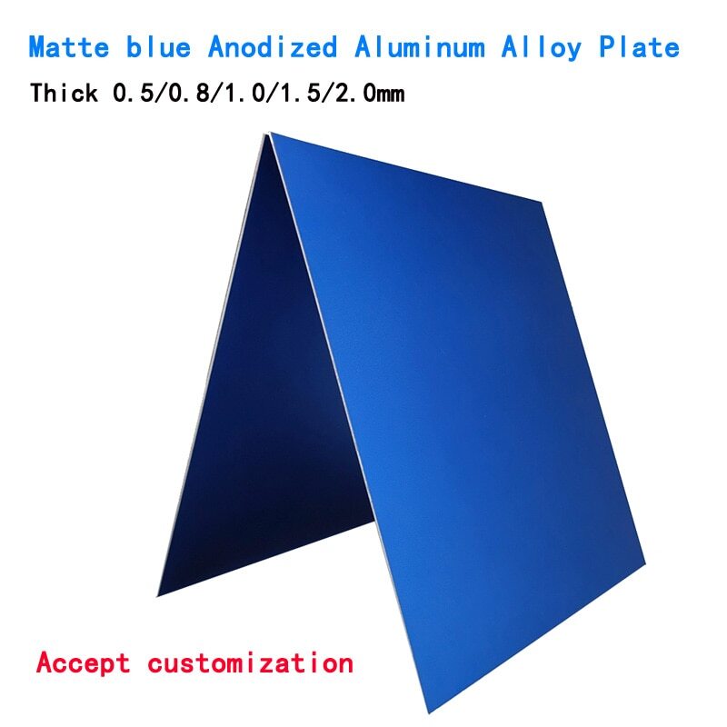 Thick 0.8/1/1.2/1.5/2.0mm Matte Blue Anodized Aluminum Alloy Plate Flat Sheet