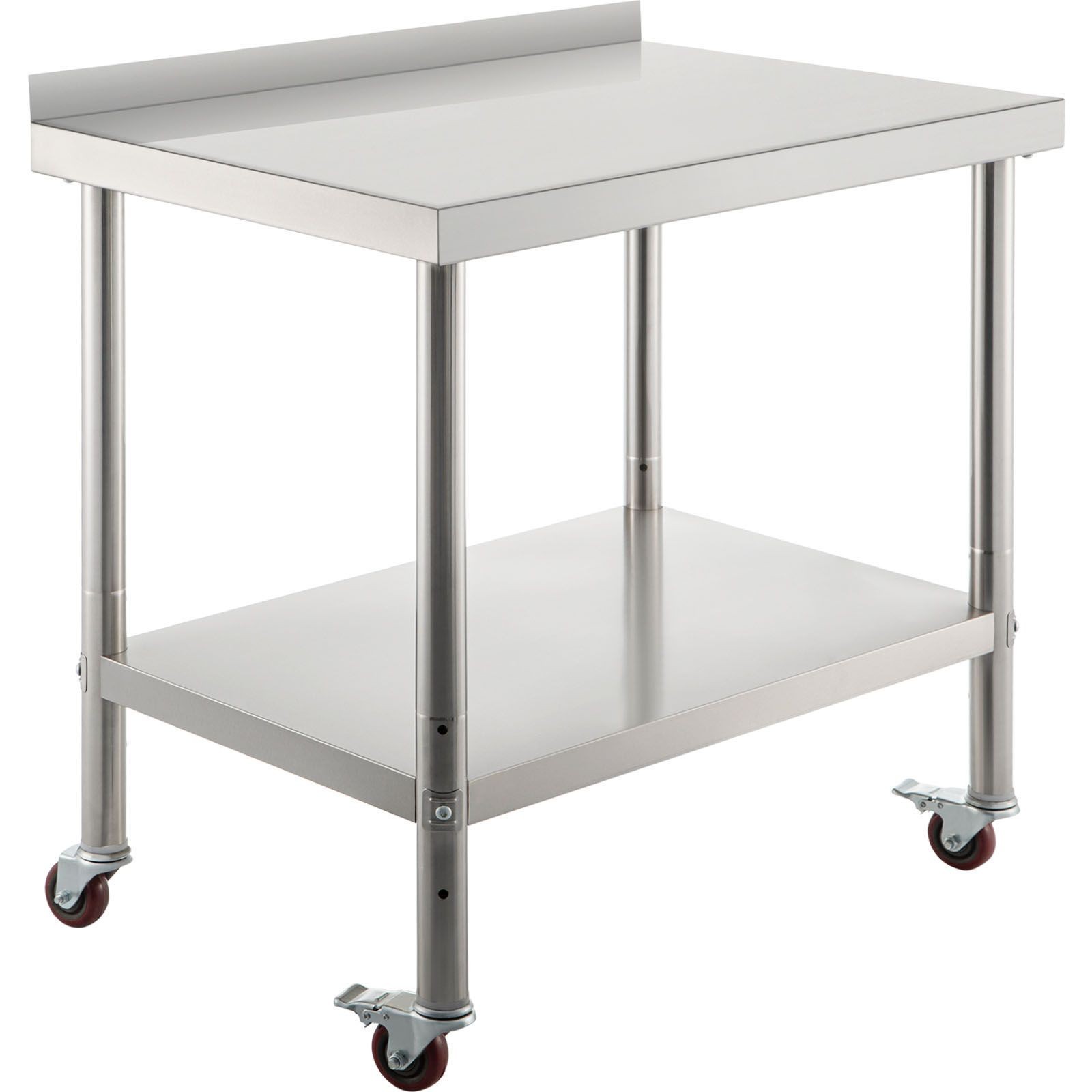 30x24in Stainless Steel Prep Table 440lbs Capacity with Adjustable Shelf