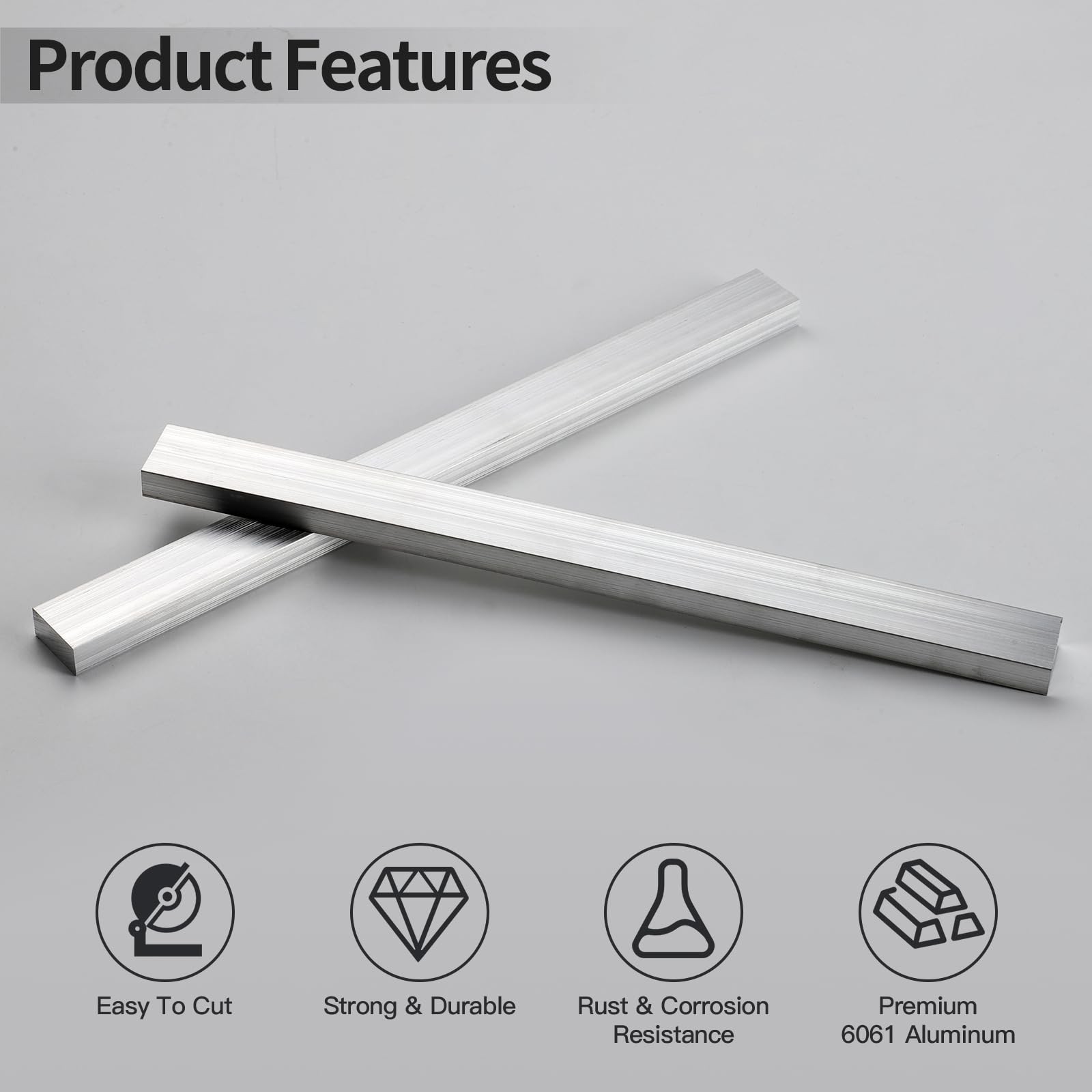 1 PCS 1/2x1x12 Inch 6061 Square Aluminum Flat Bar 12x25x305mm Plate T6511