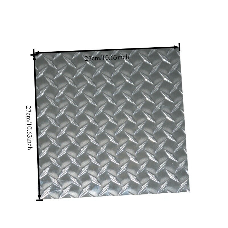10.63×10.63 Inch Silver 5 Bar Tread Plate Industrial Grade Aluminum Panel
