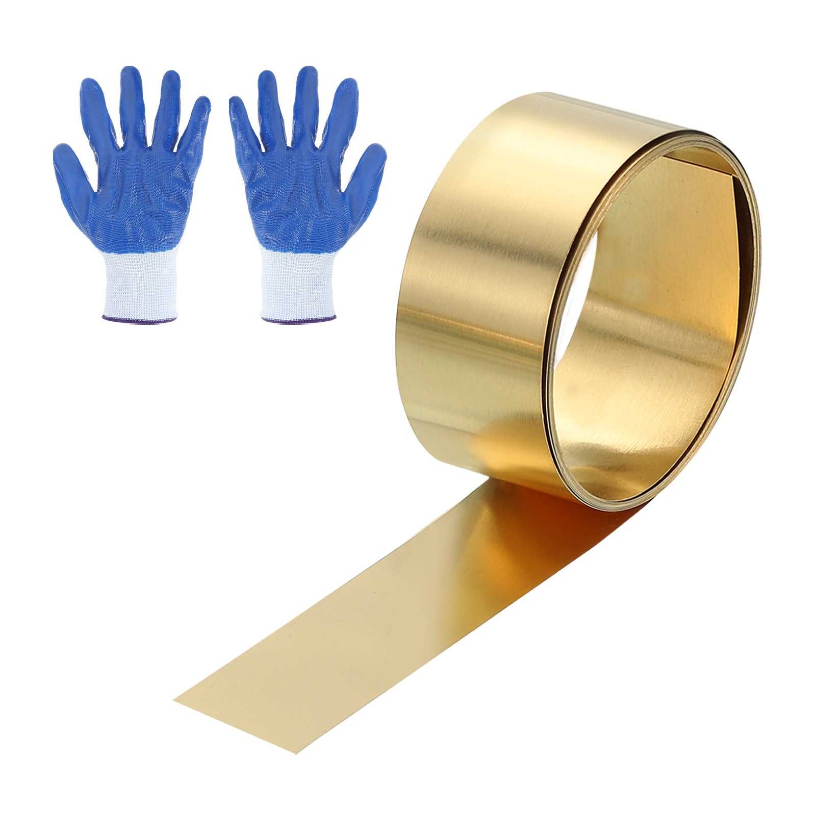 Brass Sheet Roll, 0.0008 x 0.59 x 39.4 Inch H62 Thin Brass Foil Strip Plate Shim