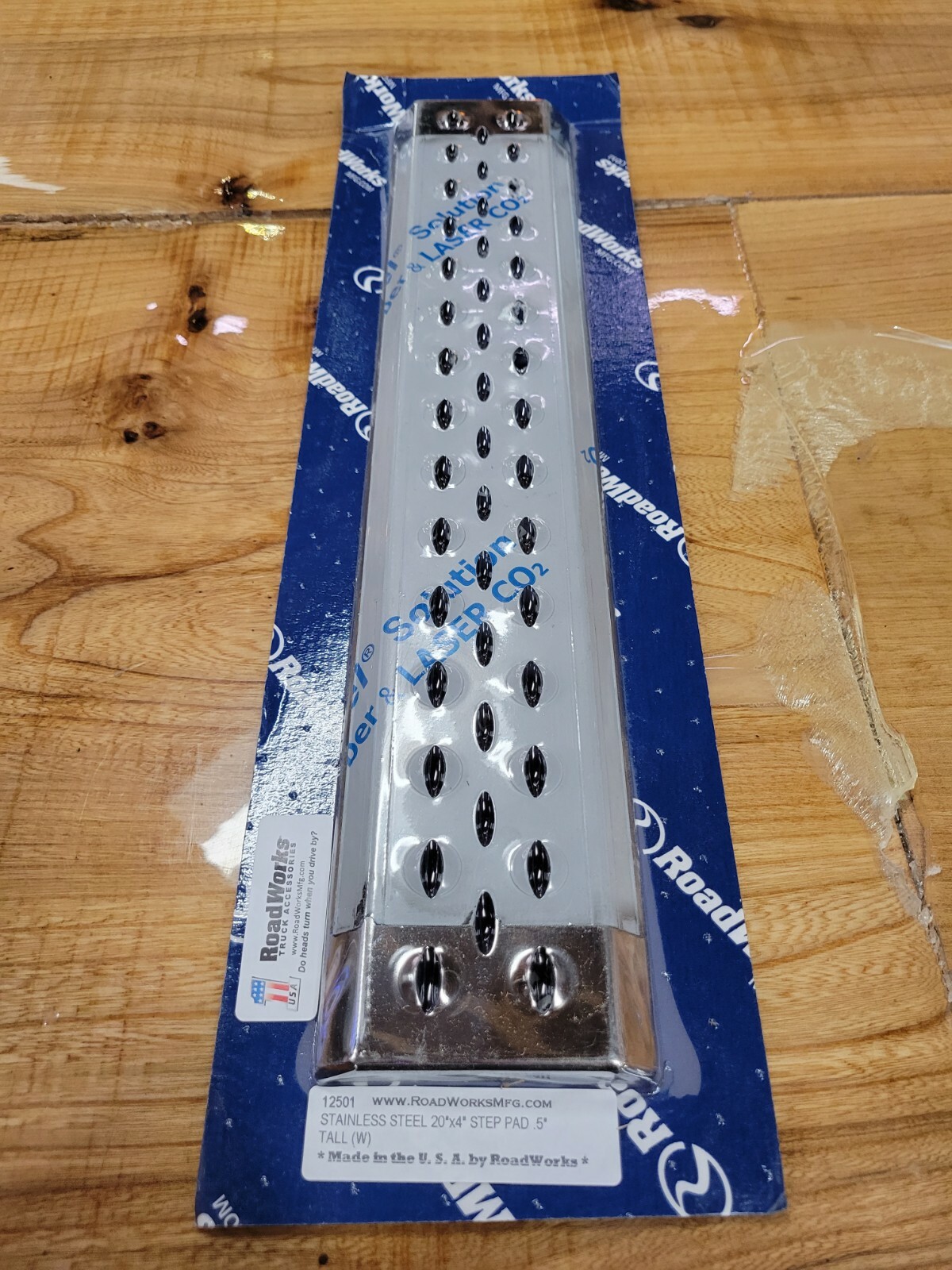 stainless steel roadworks step plate tread 20″ x 4″ universal no slip 12501 new