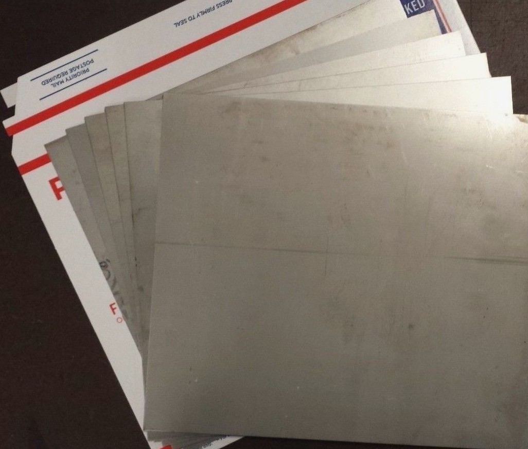 6 pcs. 24ga. 9″ x 10″ Stainless Steel Sheet Metal Type 316