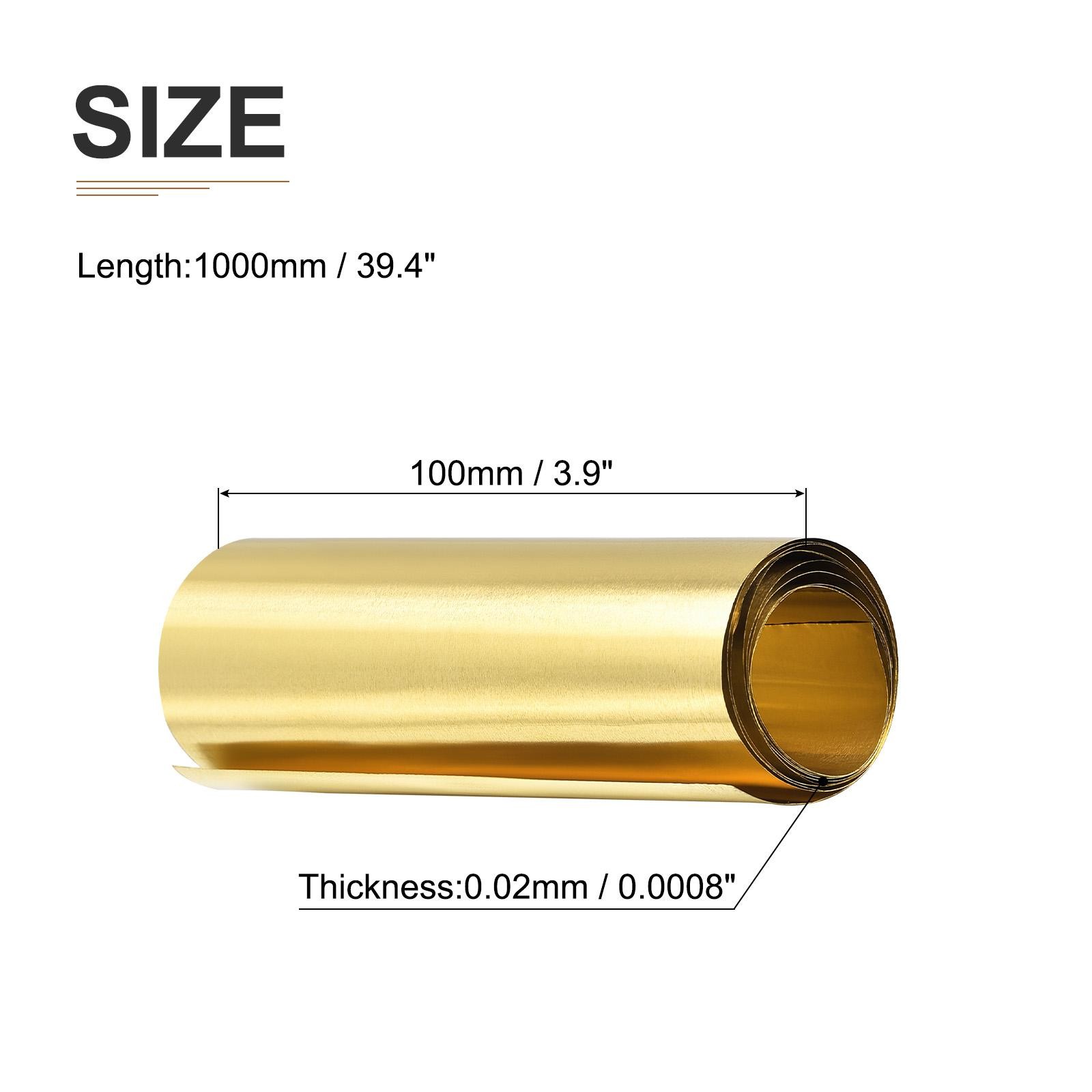 1000x100x0.03mm(LxWxT) Brass Sheets – 1Pack – Good for Making Machinery