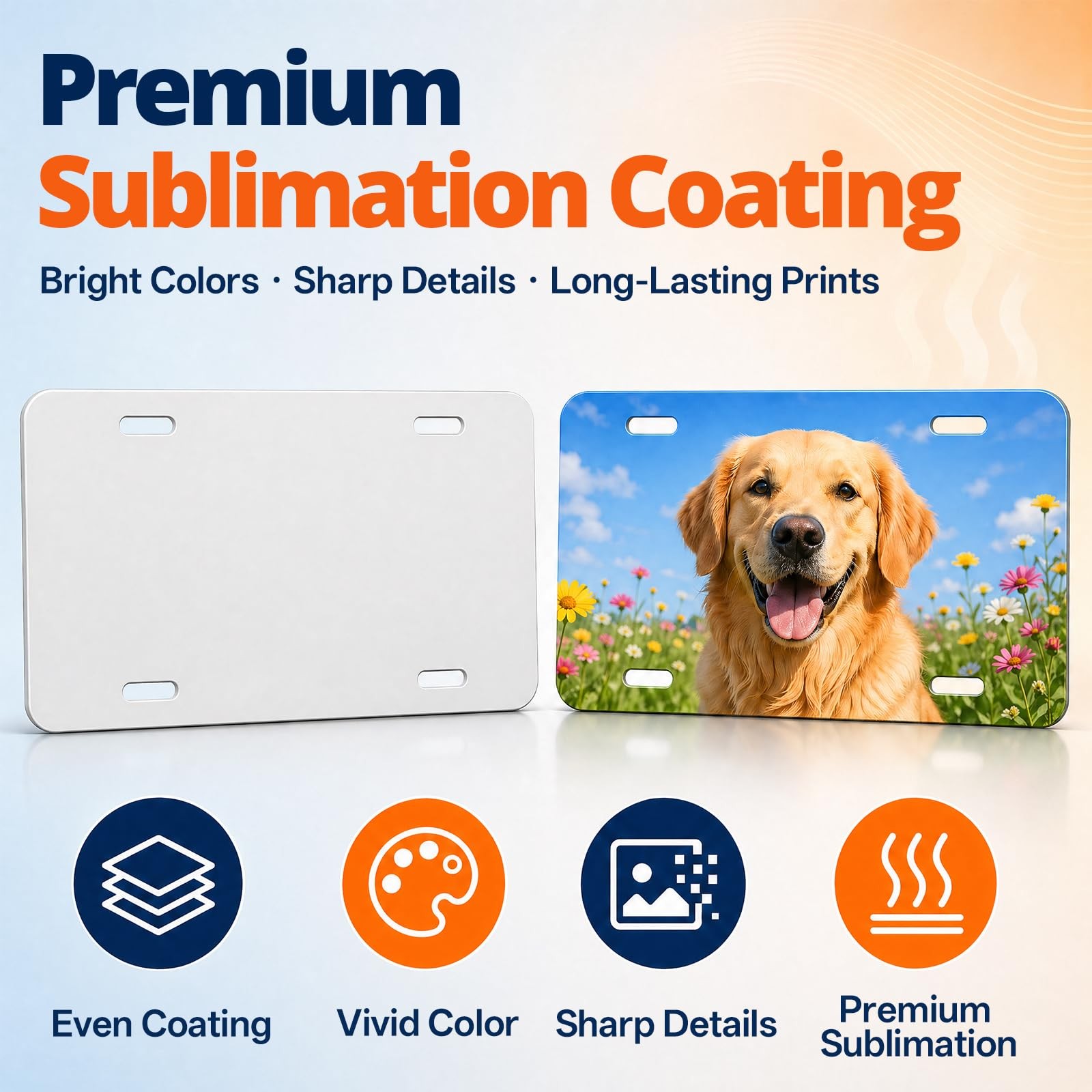100 Pack Sublimation License Plate Blanks, 6″X12″ x 0.65mm Aluminum