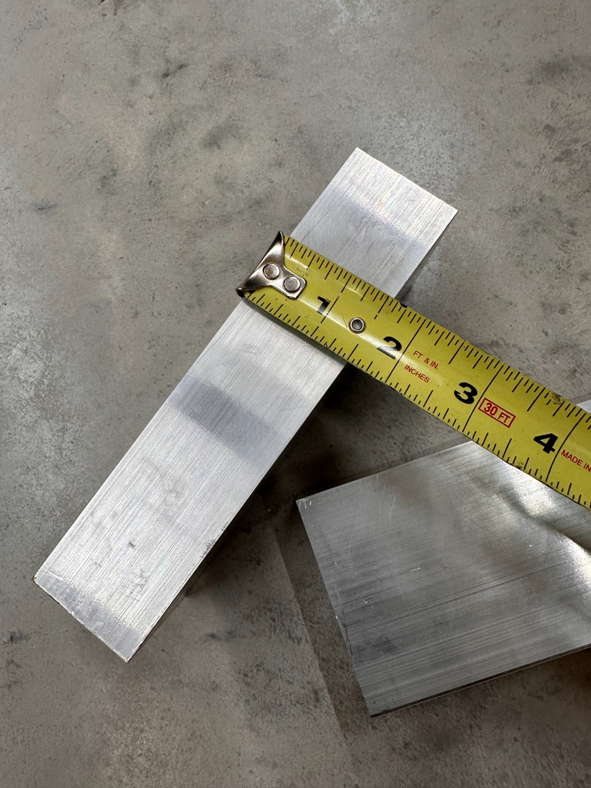 Aluminum 6061 T6 Drop Block Plate Remnant 1 1/2 X 3 X 6 1/2