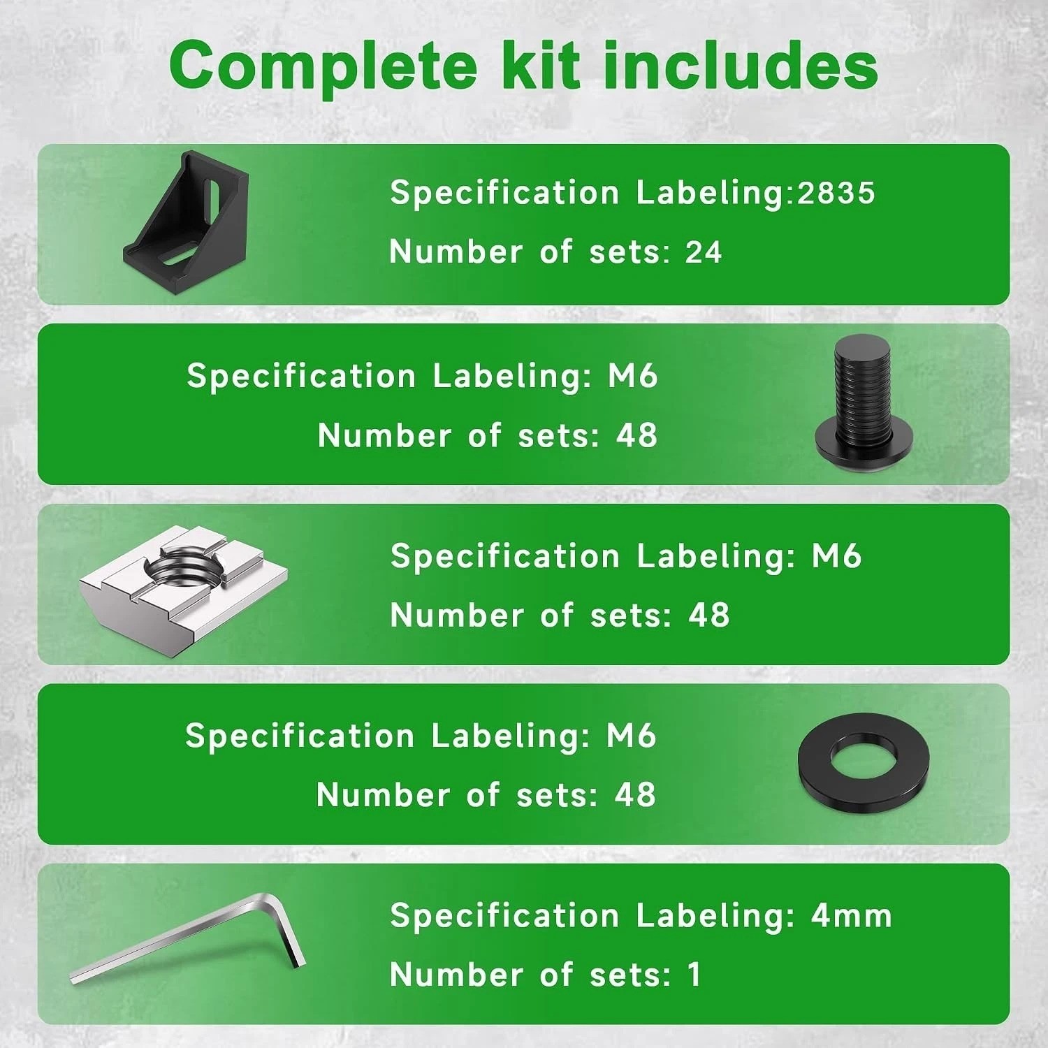 24 Set Aluminum Profile Connector Kit with Accessories
