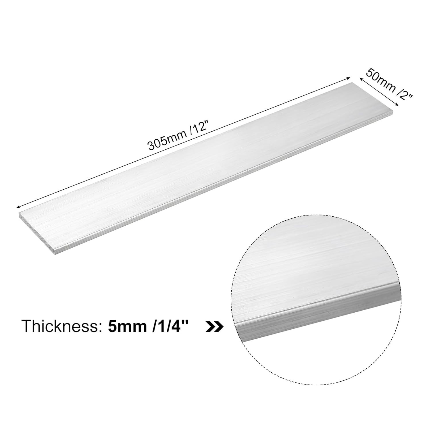Versatile Square Aluminum Bar, 1/4″ x 2″ x 12″ – Ideal for Construction Projects