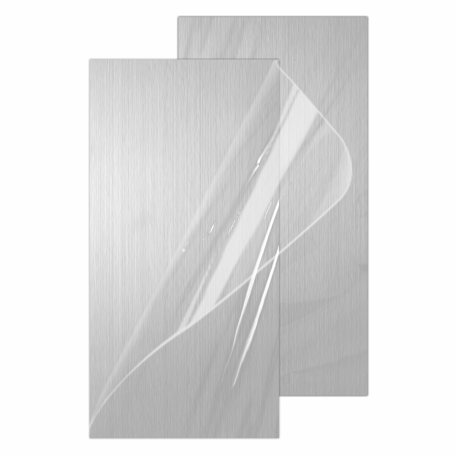 2 PCS Brushed Aluminum Sheet Metal 15x30cm 6×12 Inch 0.034 Inch Thick Plate