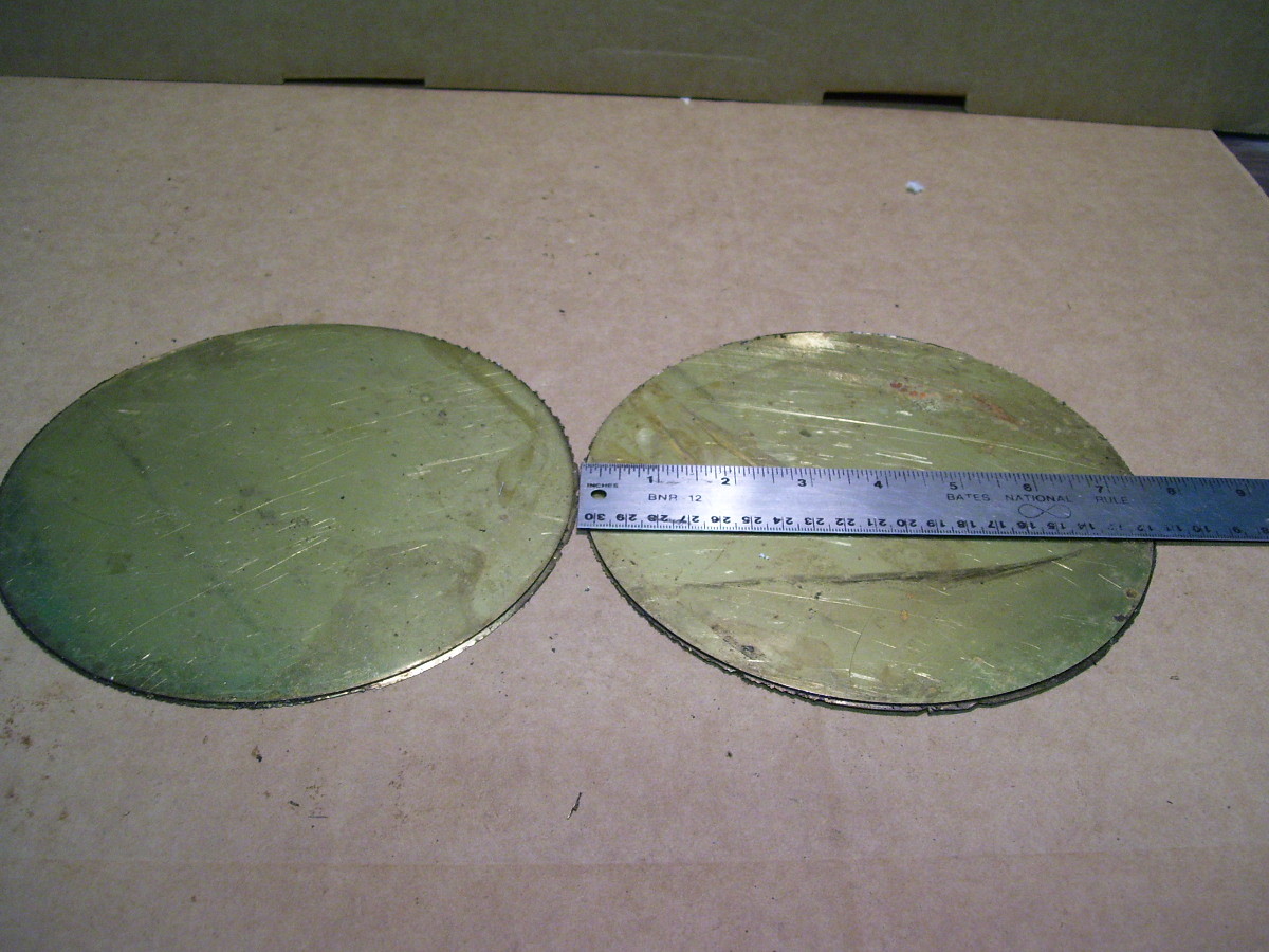 2PCS 18 GA .043″ TK BRASS SHEET 7-1/2″ DIA HOBBY JEWELRY SCIENTIFIC PROJECT 0157