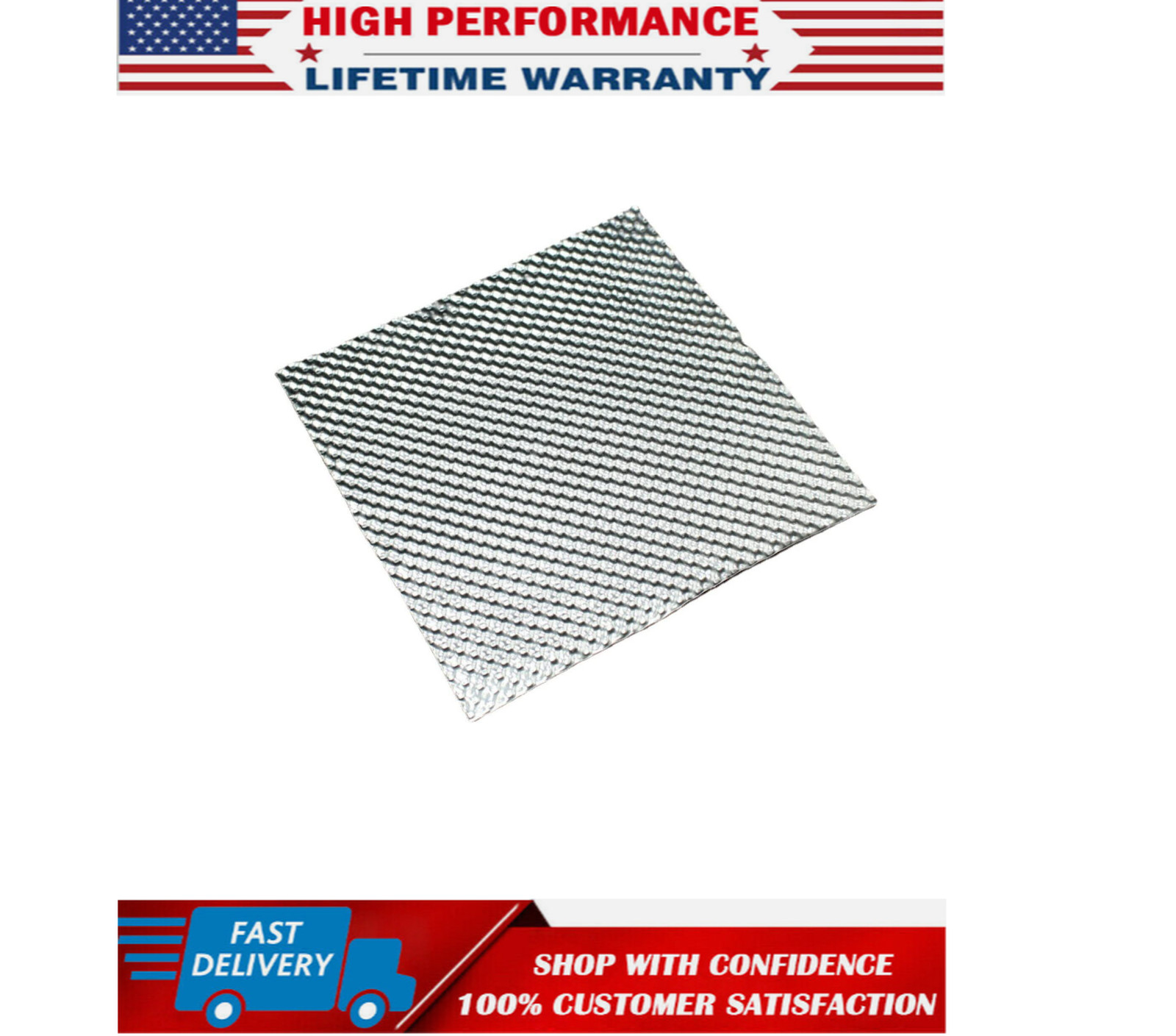 Embossed Heat Shield Resistant Metal 304 1800F Continuous 12” X 12”Heat shroud