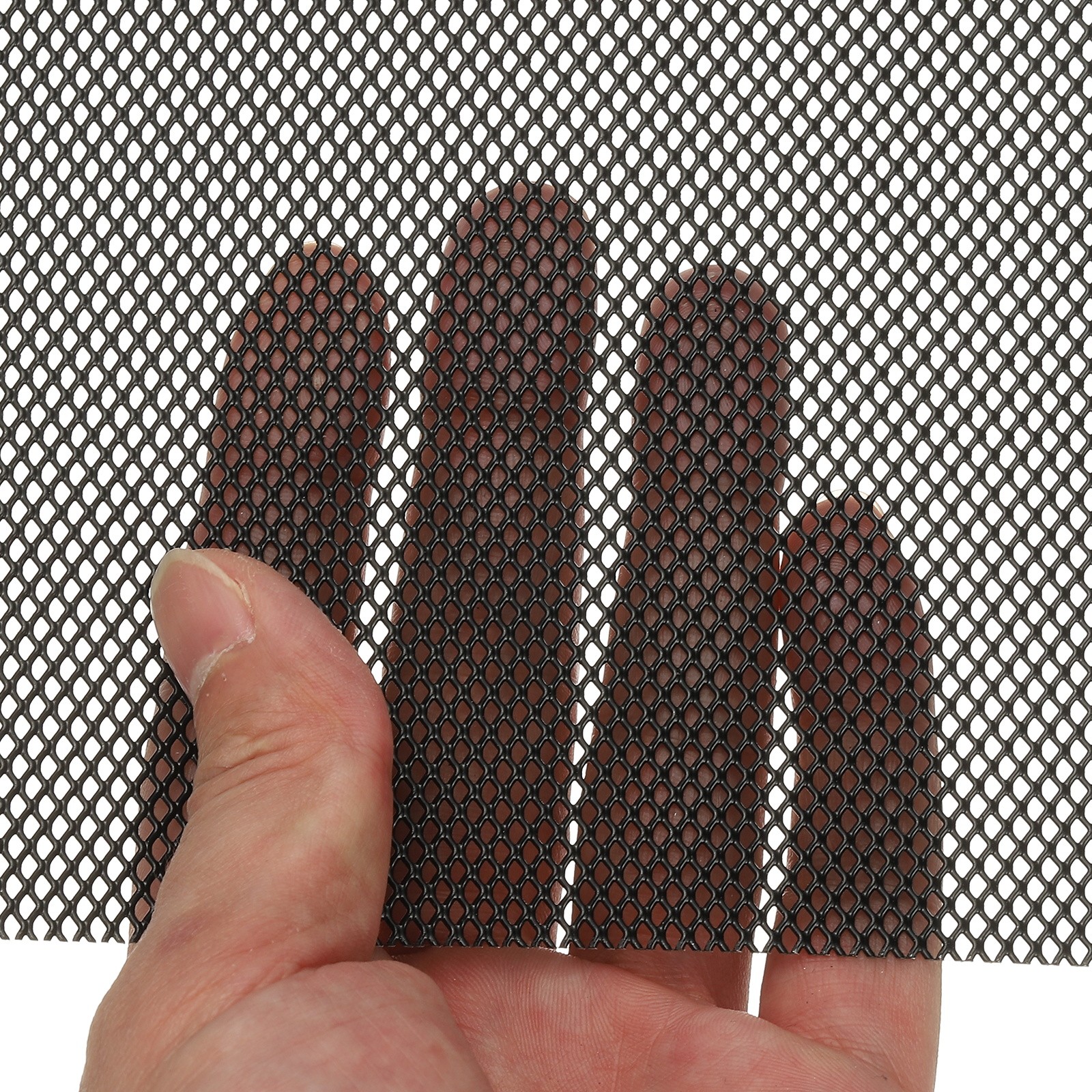 40″L x 13″W Universal Car Grill Mesh, 3x4mm Diamond Hole, Black