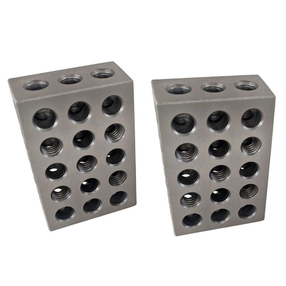 Steel Setup Blocks 25mm 50mm 75mm Matched Pair 23 Holes for Accurate Alignment