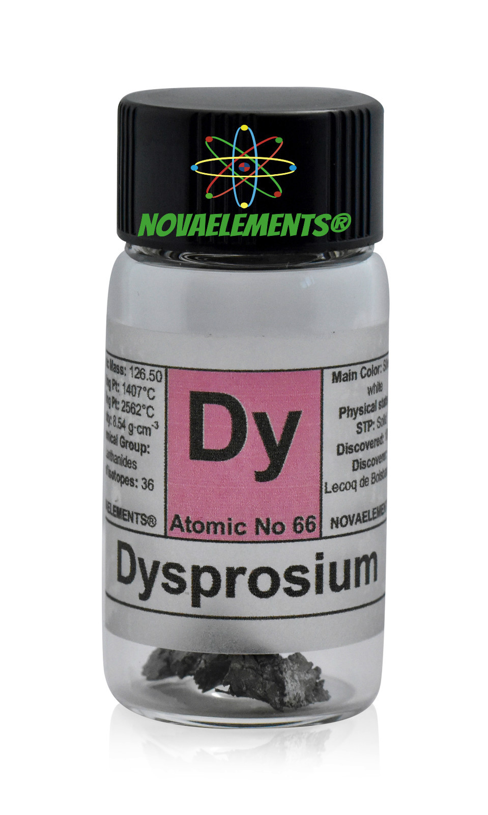 Dysprosium metal element 66 sample Dy 1 gram 99,95% piece in labeled glass vial