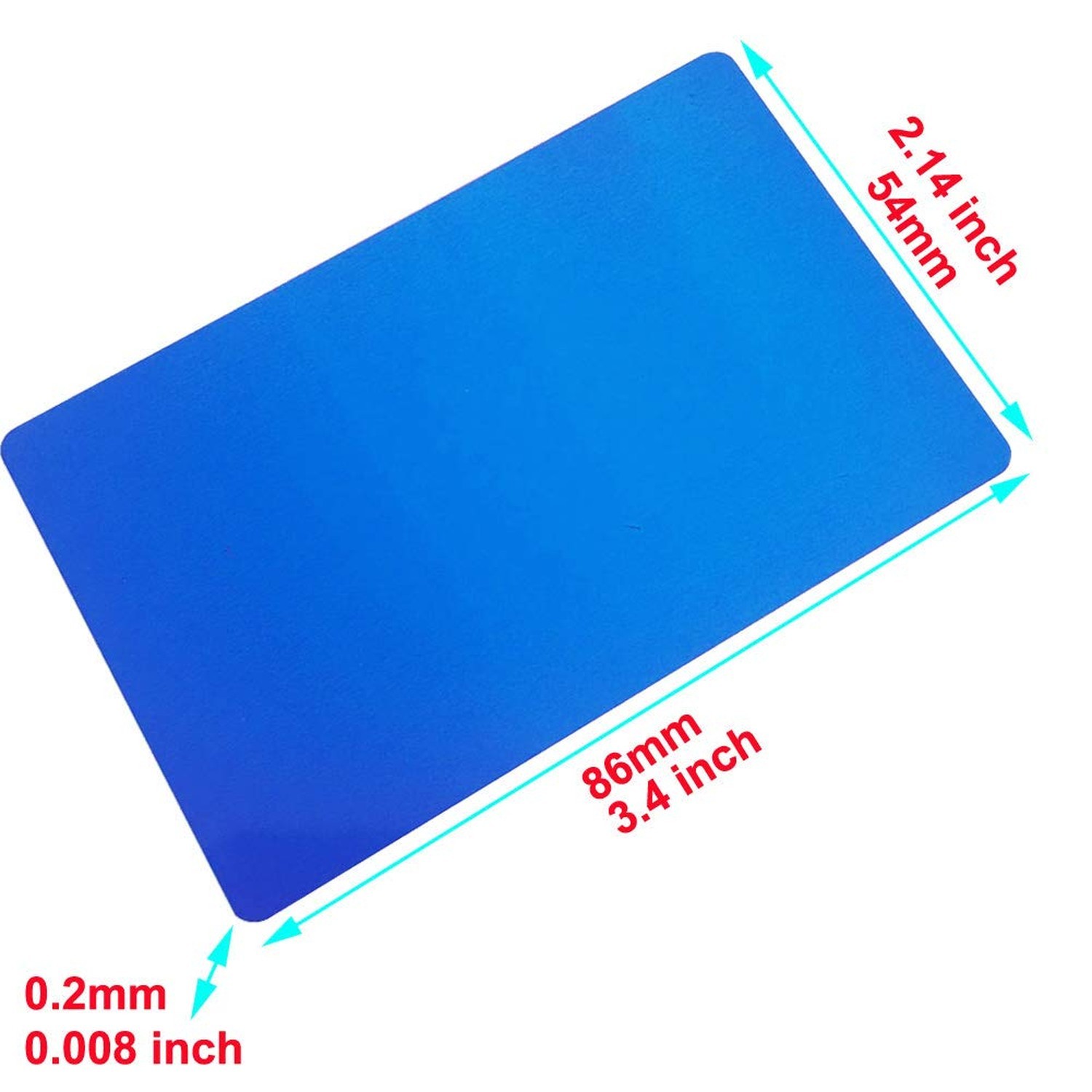 100PCS Aluminum Alloy Metal Card Plate 3.4 X2.13X0.008 inch for Laser Engrave…