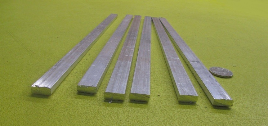 6061 T651 Aluminum Bar, 3/16″ (.187″) Thick x 1/2″ Wide x 12″ Length, 6 Pcs.
