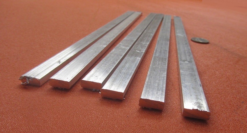 6061 T651 Aluminum Bar, 3/16″ (.187″) Thick x 1/2″ Wide x 12″ Length, 6 Pcs.