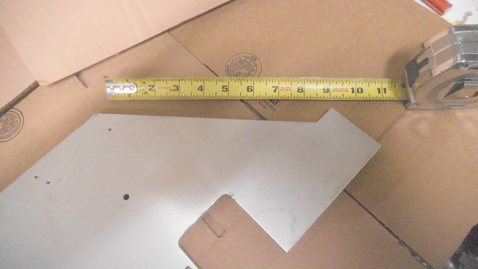 Aluminum plate or bracket, 19-3/8″ x 9-7/8″ x point 380″ thick