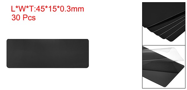45x15x0.3mm Baking Painted Aluminum Blank Metal Card Black 30 Pcs