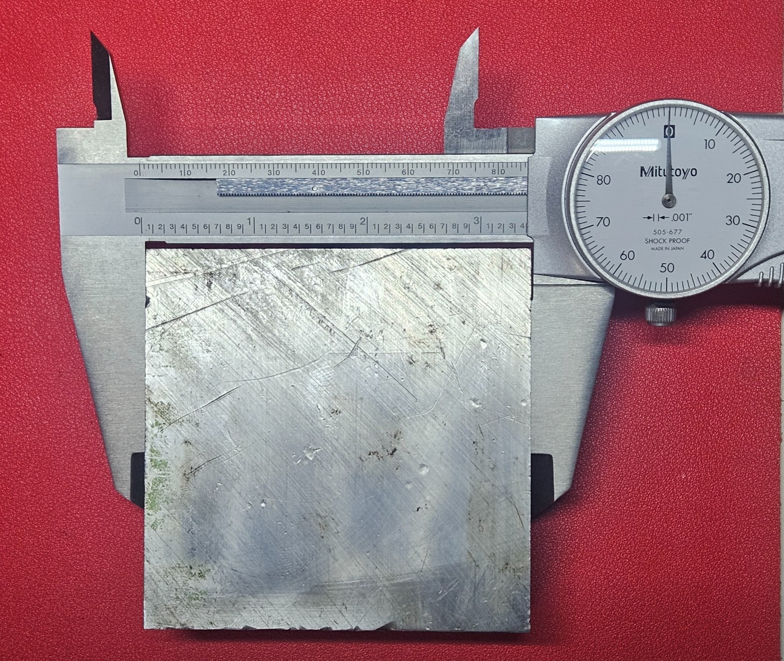 D2 Tool Steel Block Flat Stock 3.440″ L x 3.350″ W x 1.280″ Thick 3 Lb 15.8 Oz.