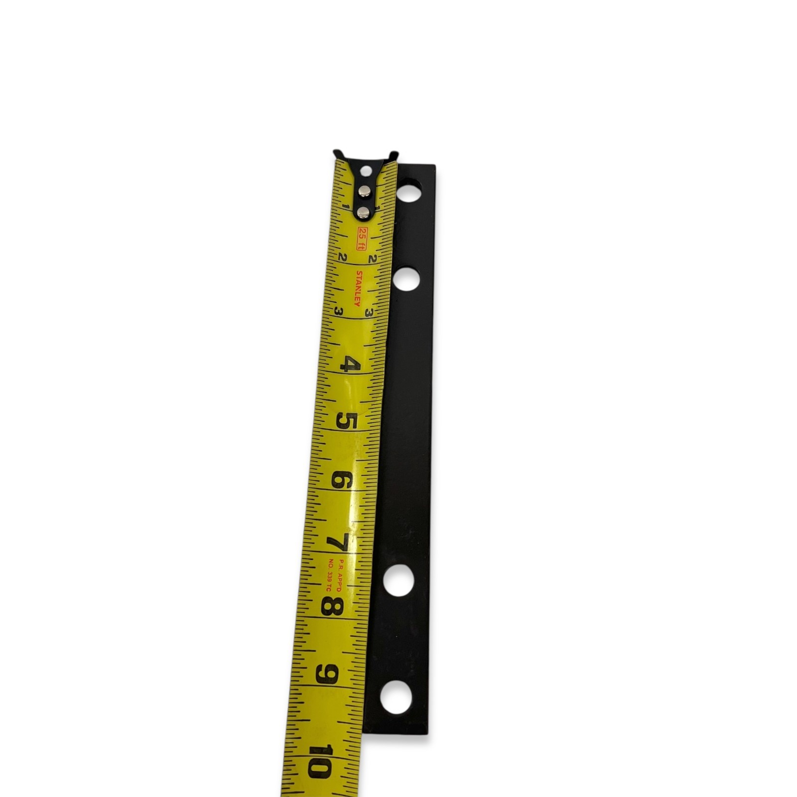 Steel Mounting Bar Plate 9.5 x 1 in Black 4-Hole Countersunk Industrial Rail
