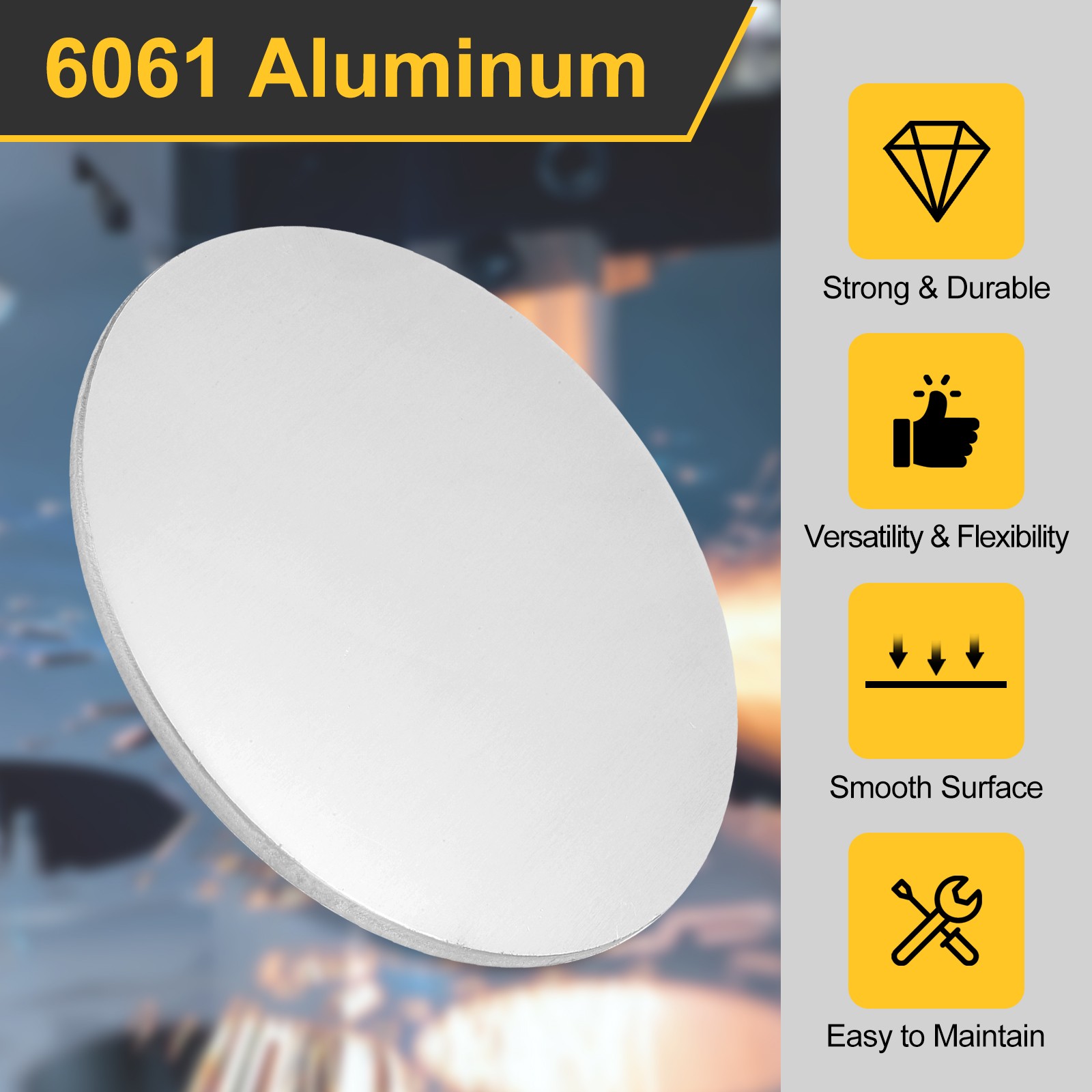 Aluminum Disc 4″(100mm) Dia 0.14″(3.5mm) Thick Round 6061 Aluminum Sheets