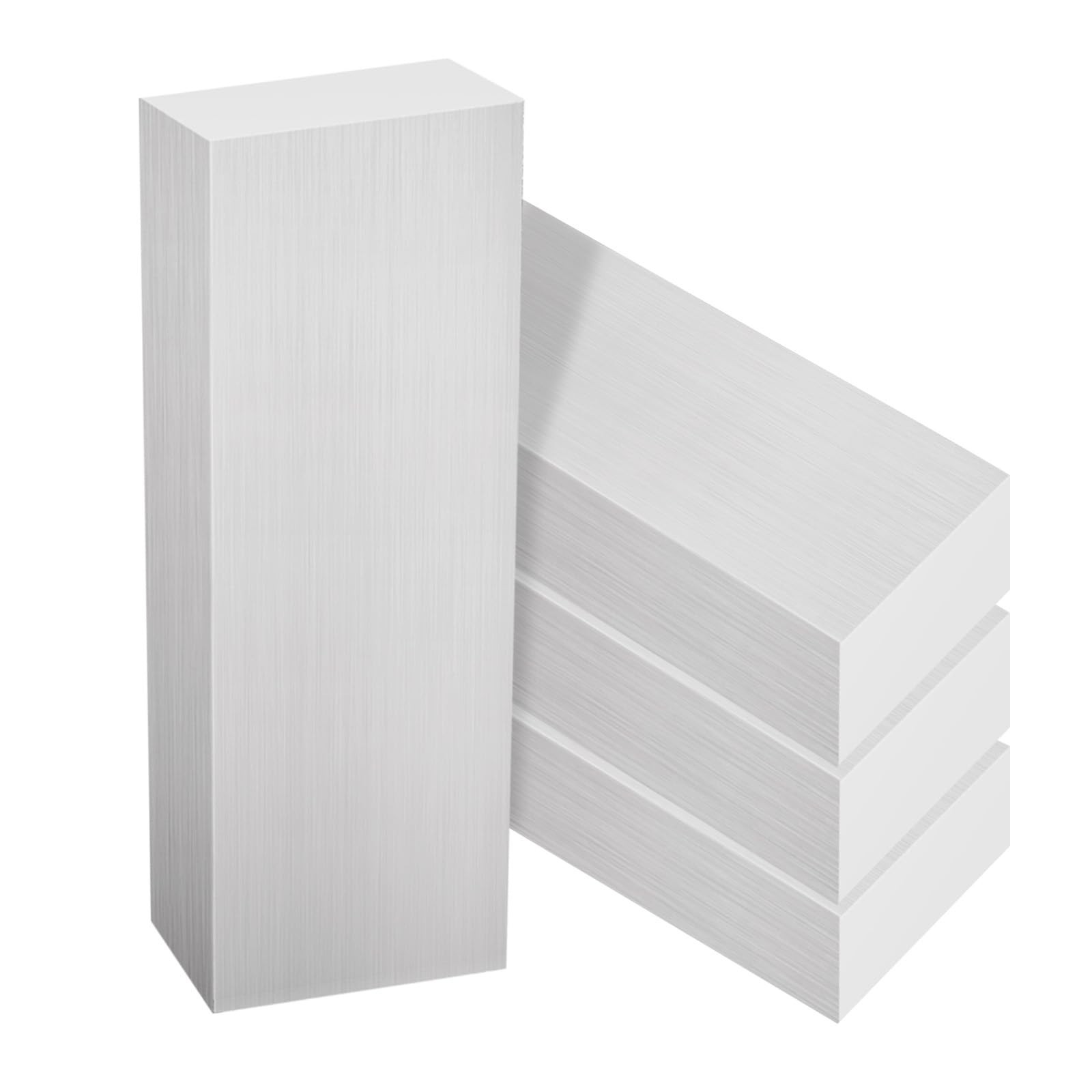 4PCS 1x2x8 Inch Square Aluminum Flat Bar, 6061 T6 Solid Block, 25MM Thick Stock