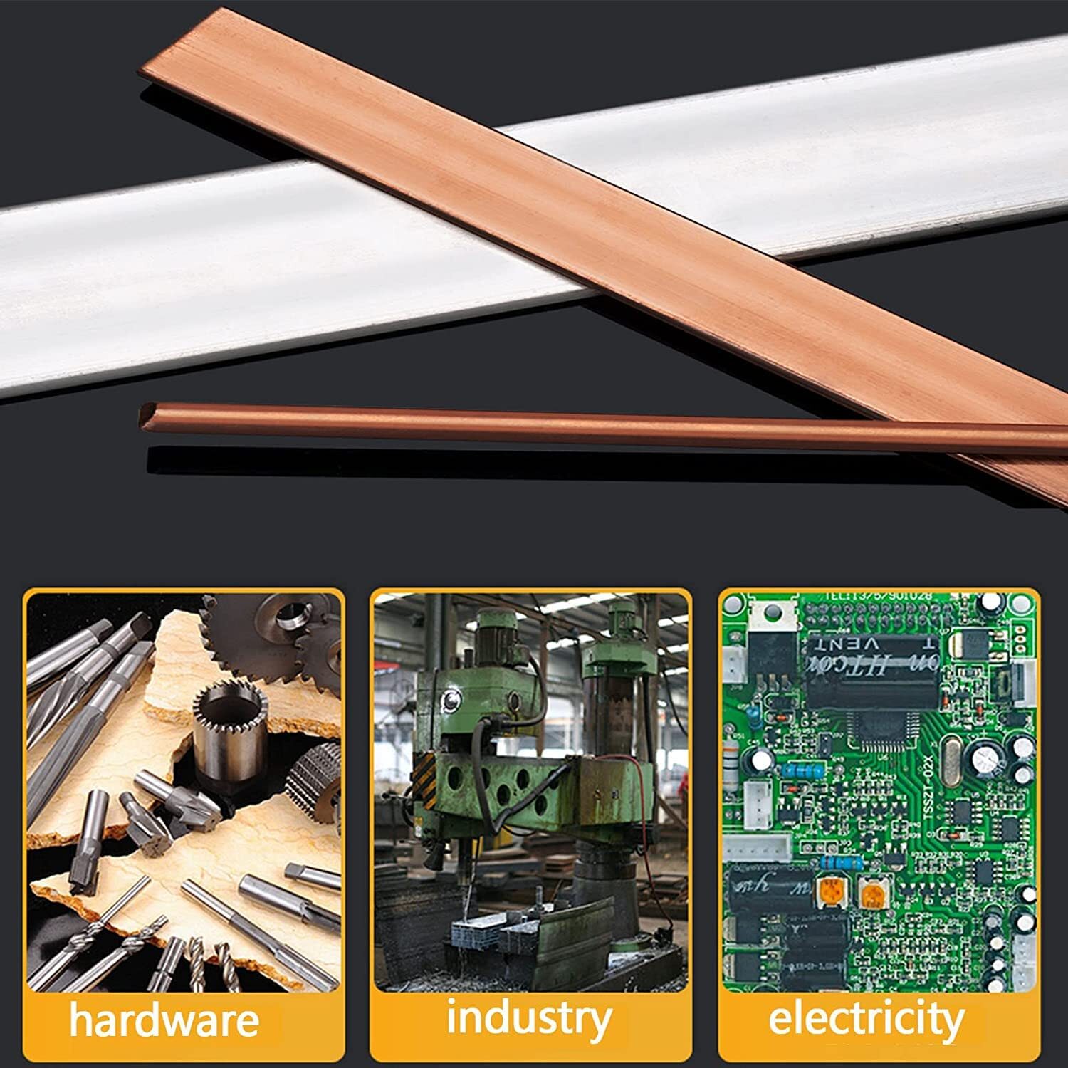 C110 Copper Flat Bar 3/8″ Thickness x 1″ Width x 6″ Length Copper Flat Bar St…