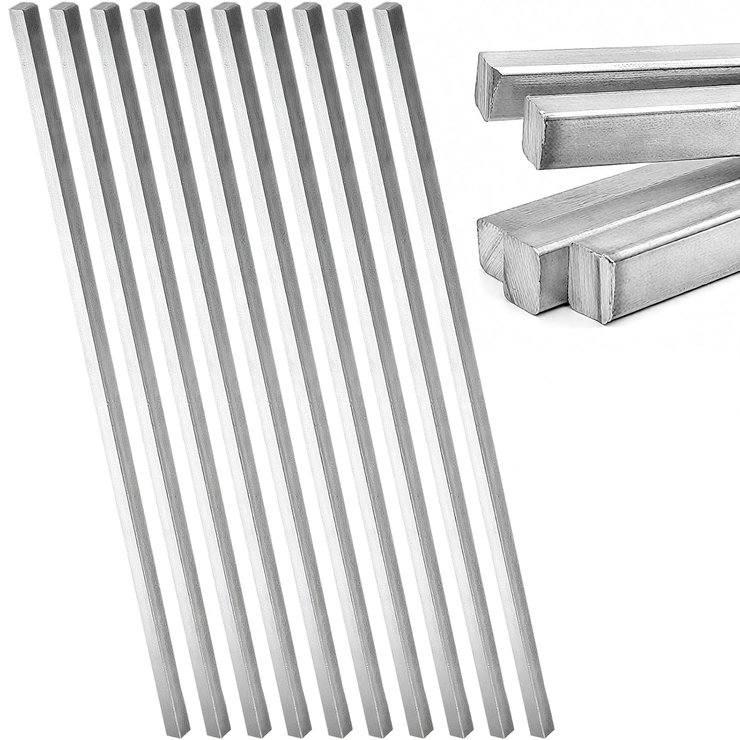 8 Pcs 1/4″ X 1/4″ X 12″ Square Steel Key Stock, Cold-Drawn Stainless Steel Bars