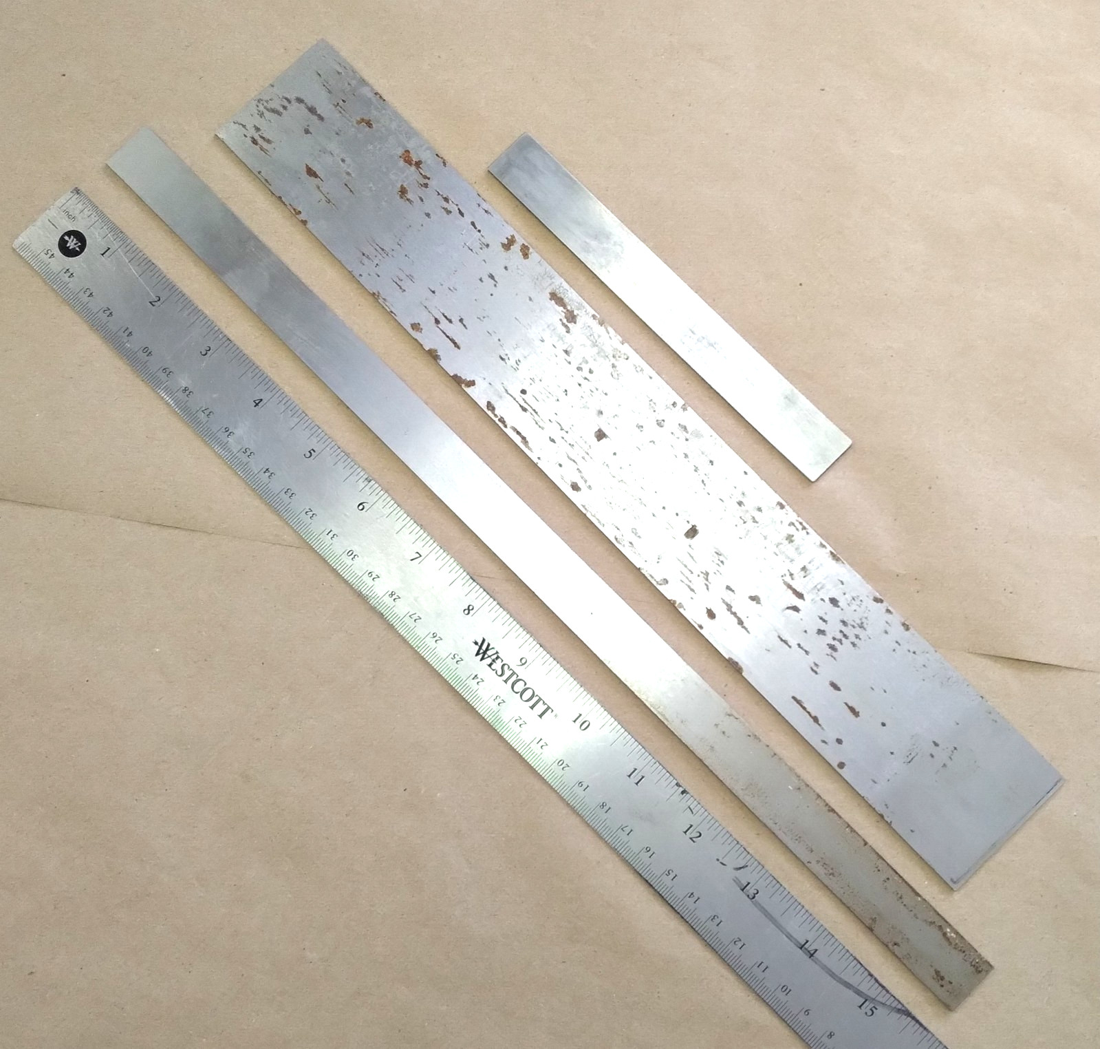 TOOL STEEL SHEET 3/64″ FLAT GROUND STEEL, LOT OF 3 VARIOUS LENGTH & WIDTH